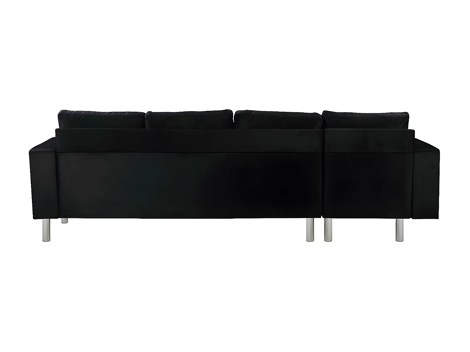 Sofá de Canto em Tecido Reversível "Rio" - 5 Lugares - Preto, Assento Generoso, Elegante e Refinado