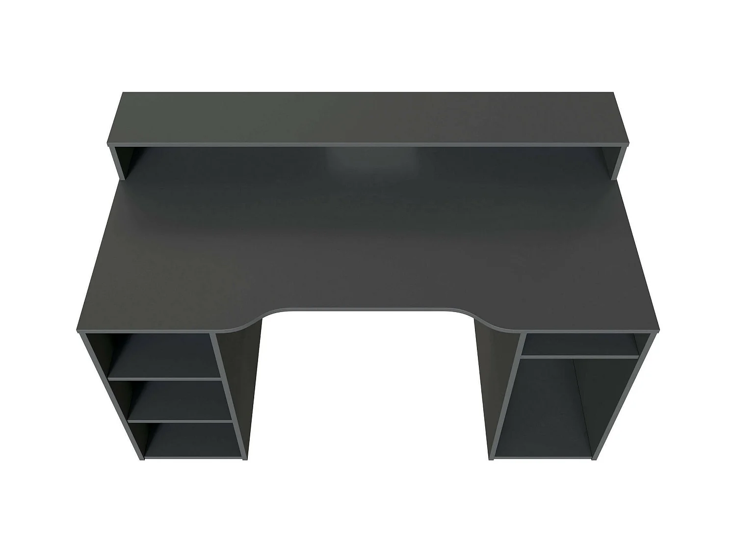 Bureau Dlucum, Bureau de jeu multifonction moderne, Table d'étude pour PC et support CD, Table d'étude avec étagères, 136x67h88 cm, Anthracite