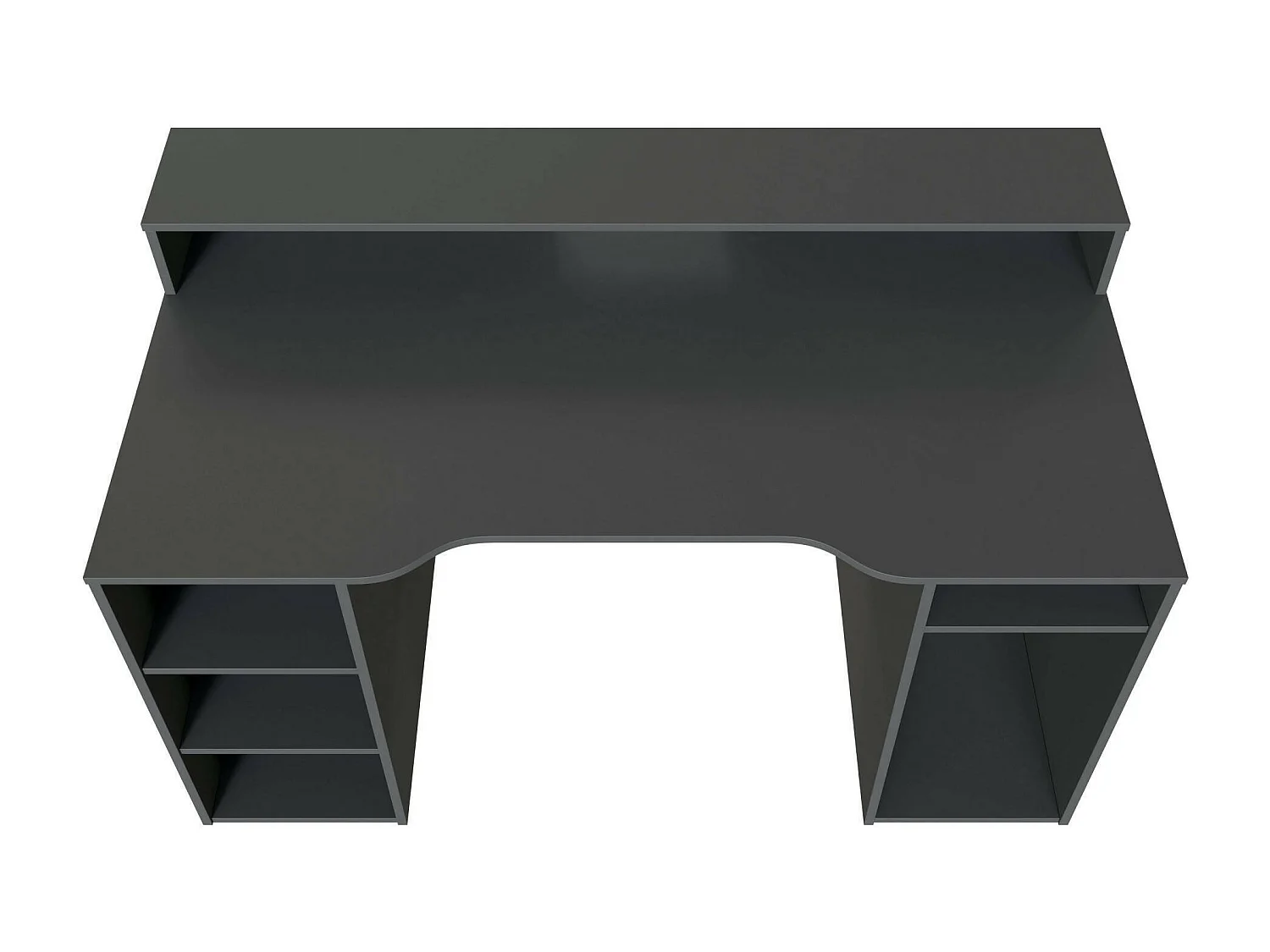 Bureau Dlucum, Bureau moderne de Gaming, Table d'étude pour PC et porte-CD, Table d'étude avec étagères, 136x67h88 cm, Anthracite