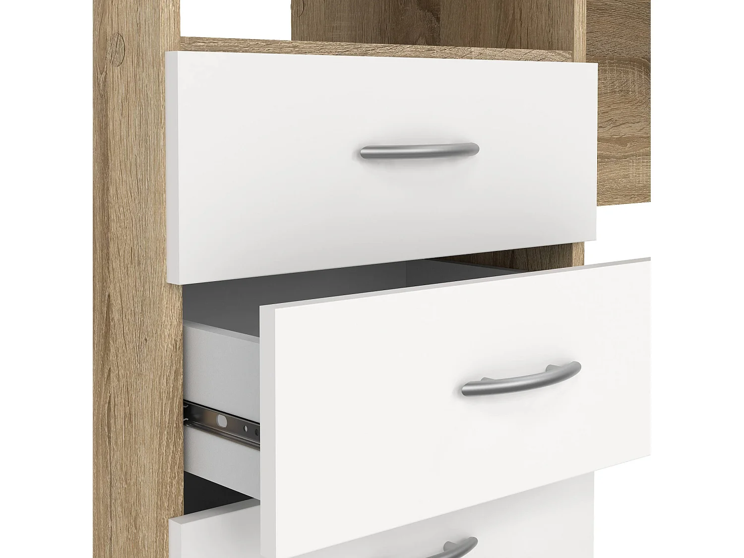 Dmora - Scrivania Andre, 120x48 h72 cm, Quercia e Bianco