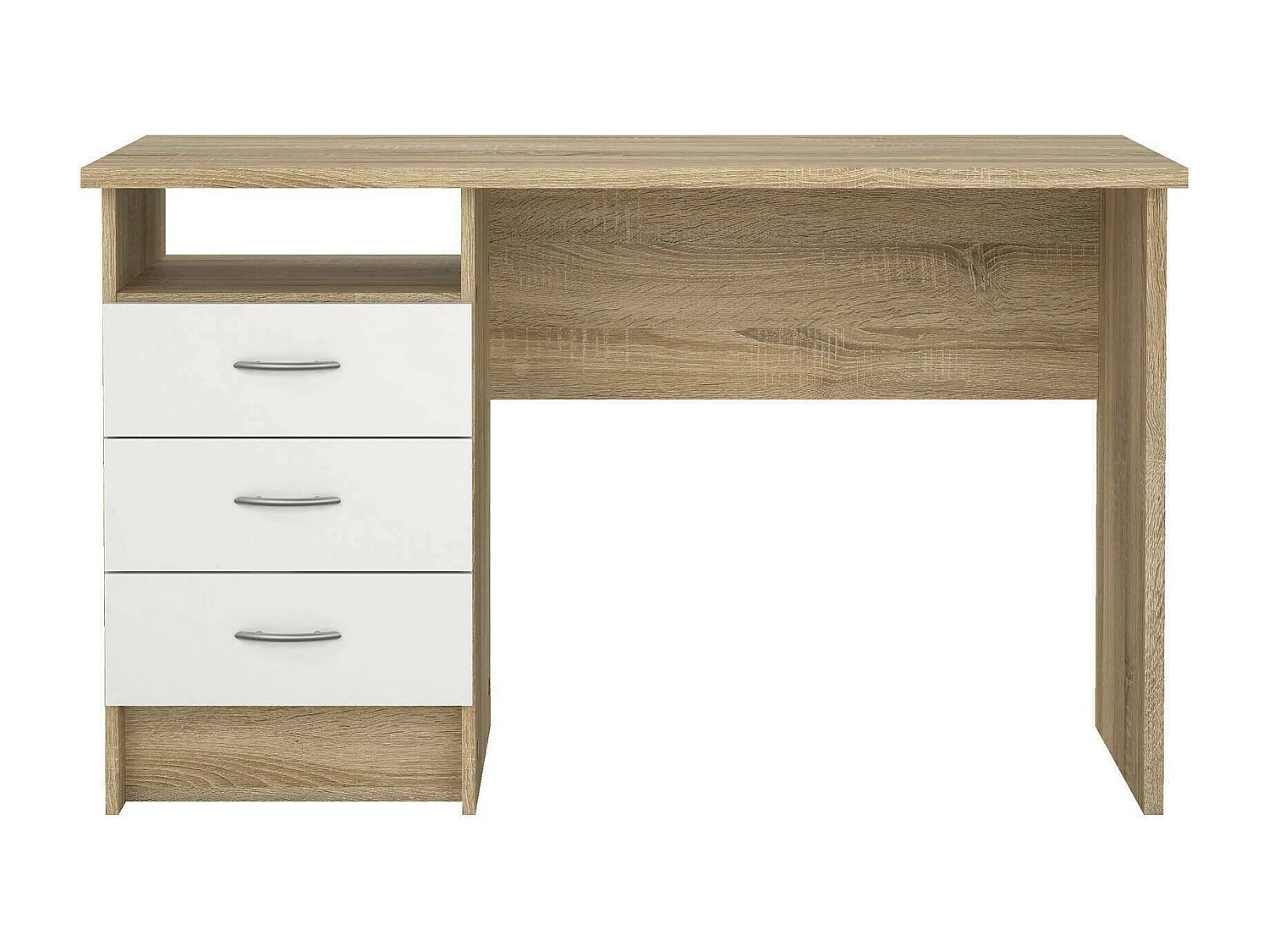 Dmora - Scrivania Andre, 120x48 h72 cm, Quercia e Bianco