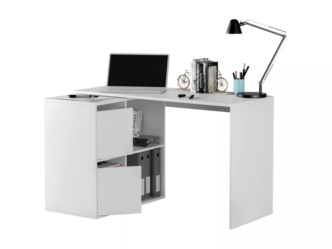 Kauf Unique Schreibtisch Divkovi, Modularer Schreibtisch mit Regal, Arbeits- oder Bürotisch mit mehreren Positionen und Eckmontage, 152x49h74 cm, Weiß