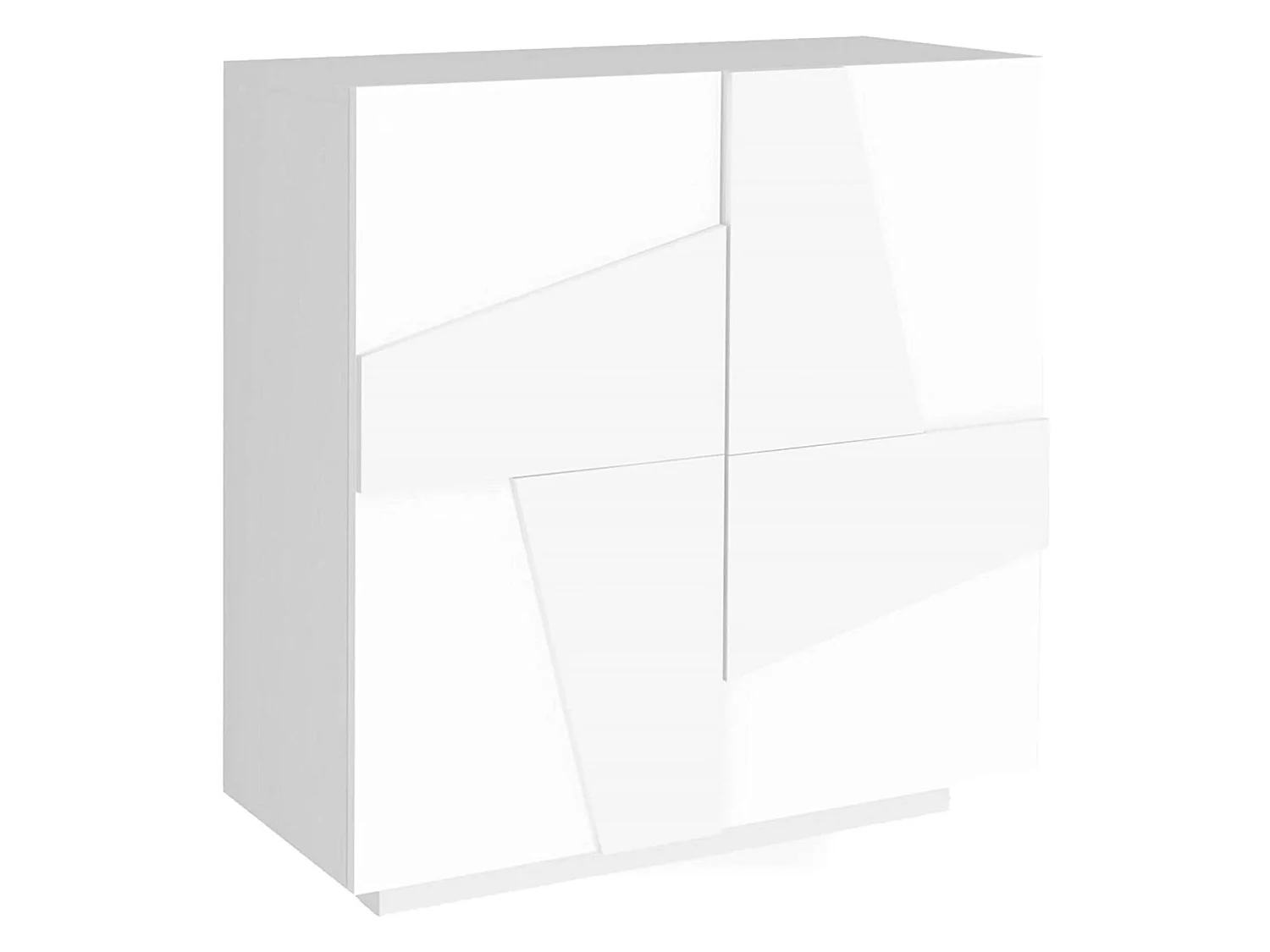 Étagère à chaussures Dfogl, Armoire polyvalente avec 2 portes, Étagère à chaussures d'entrée, 100% Made in Italy, 81x38h86 cm, Blanc brillant avec détail