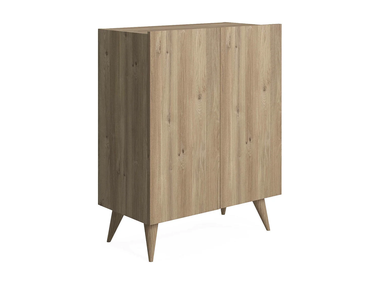 Dmora - Scarpiera con due ante battenti e quattro ripiani interni, cm 70 x 37 x 88, colore quercia