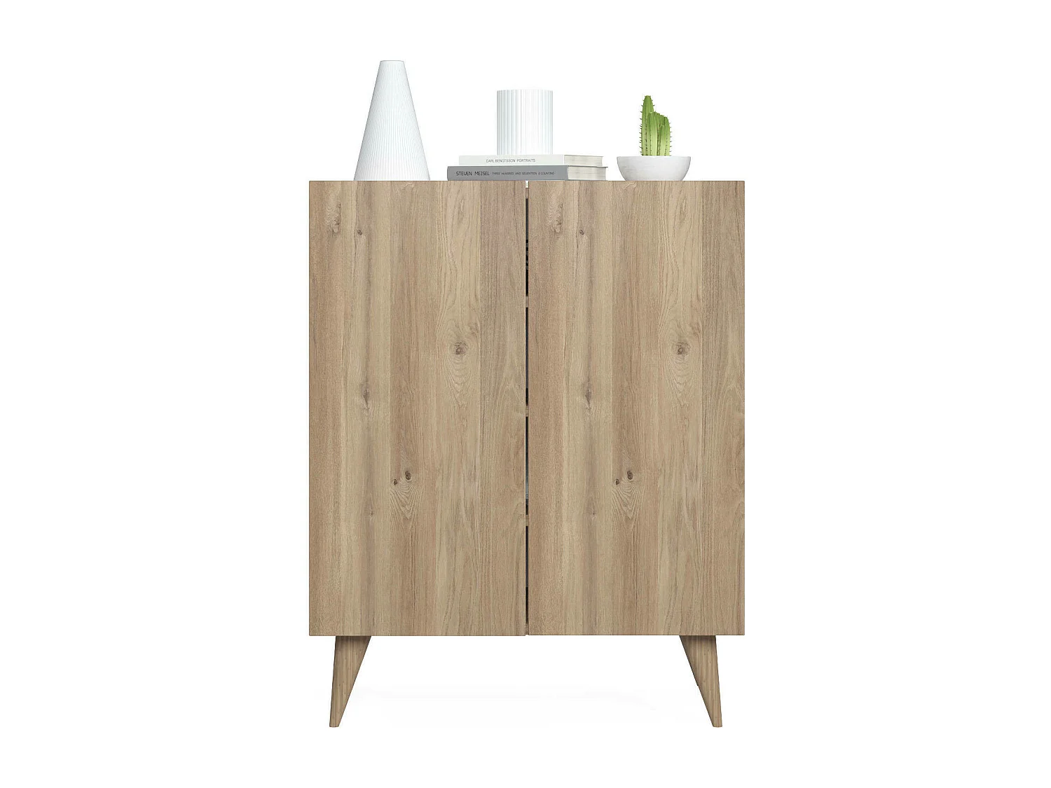 Dmora - Scarpiera con due ante battenti e quattro ripiani interni, cm 70 x 37 x 88, colore quercia