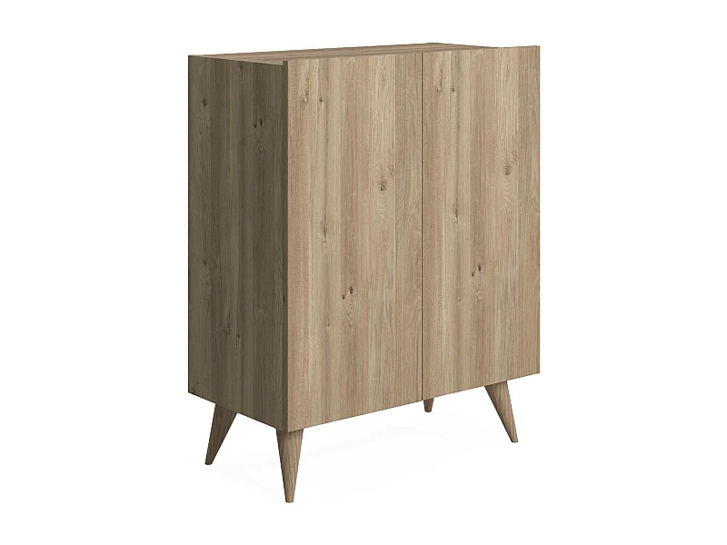 Dmora - Scarpiera con due ante battenti e quattro ripiani interni, cm 70 x 37 x 88, colore quercia