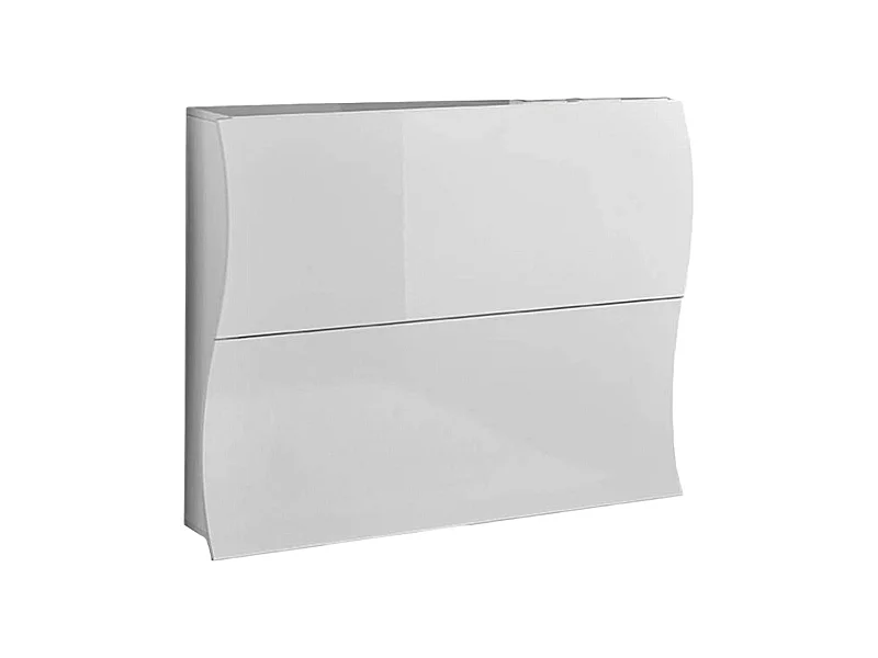 Dabayom schoenenrek, Multifunctionele kast met 2 vouwdeuren, Ingang schoenenrek, 100% Made in Italy, 101x27h82 cm, Glanzend wit