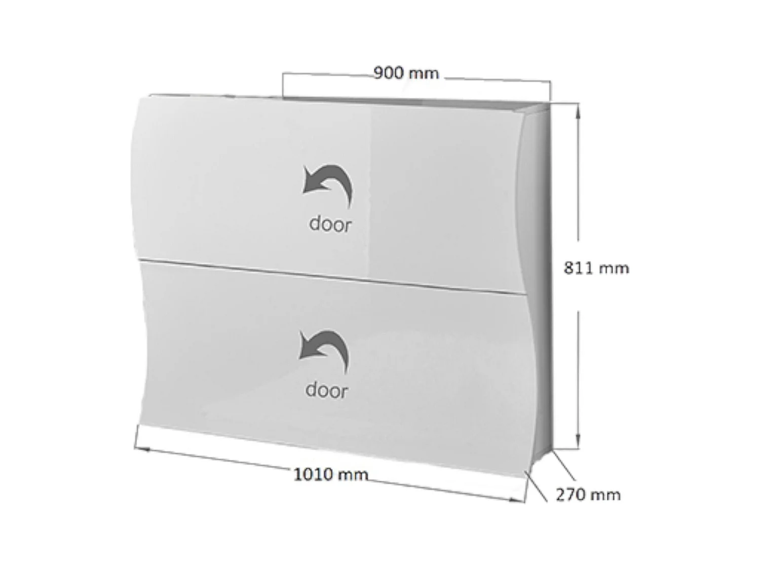 Dmora - Scarpiera Ape, cm 101x27h82, Bianco lucido
