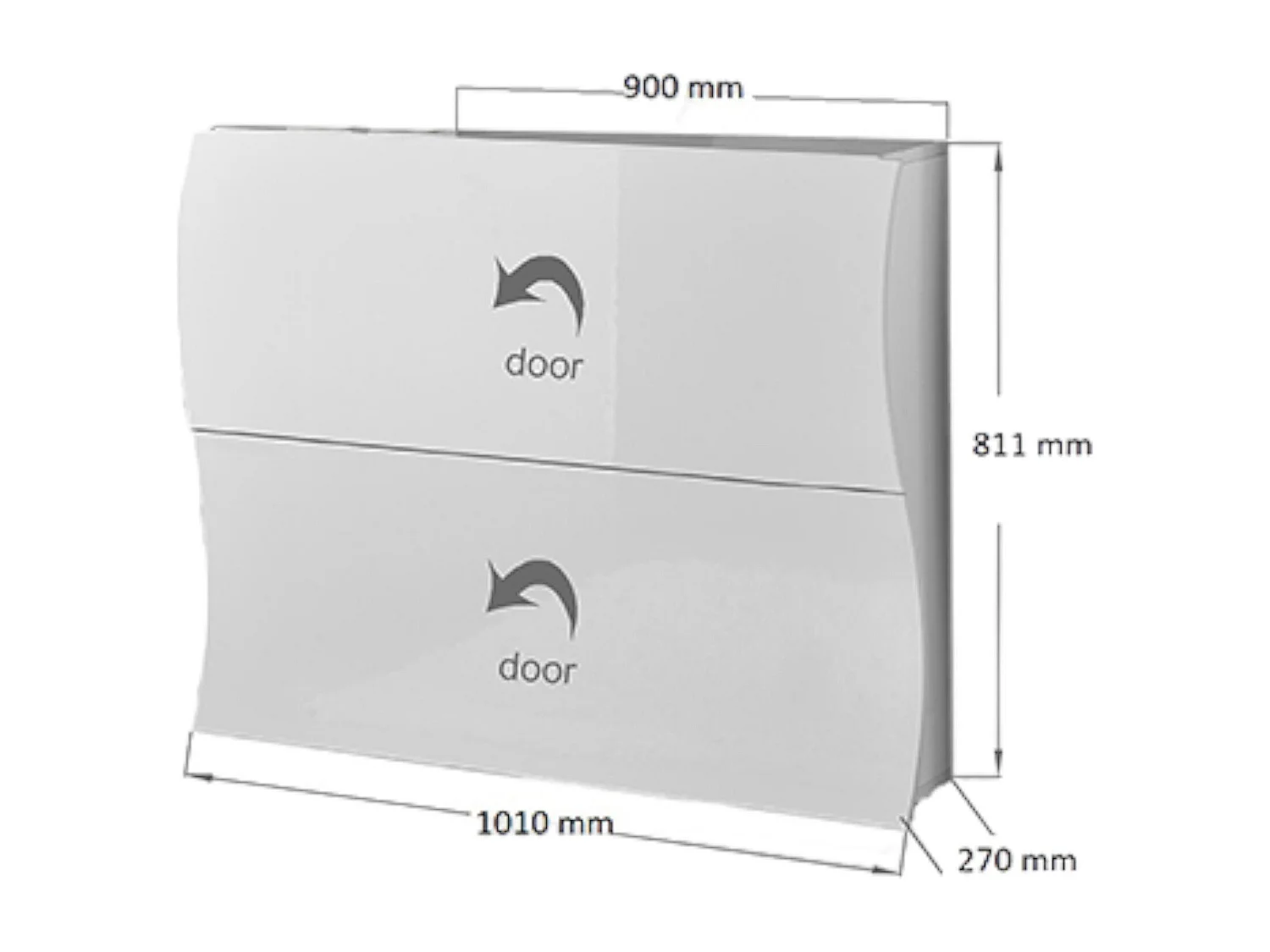 Étagère à chaussures Dabayom, Armoire polyvalente avec 2 portes pliantes, Étagère à chaussures d'entrée, 100% Made in Italy, 101x27h82 cm, Blanc brillant