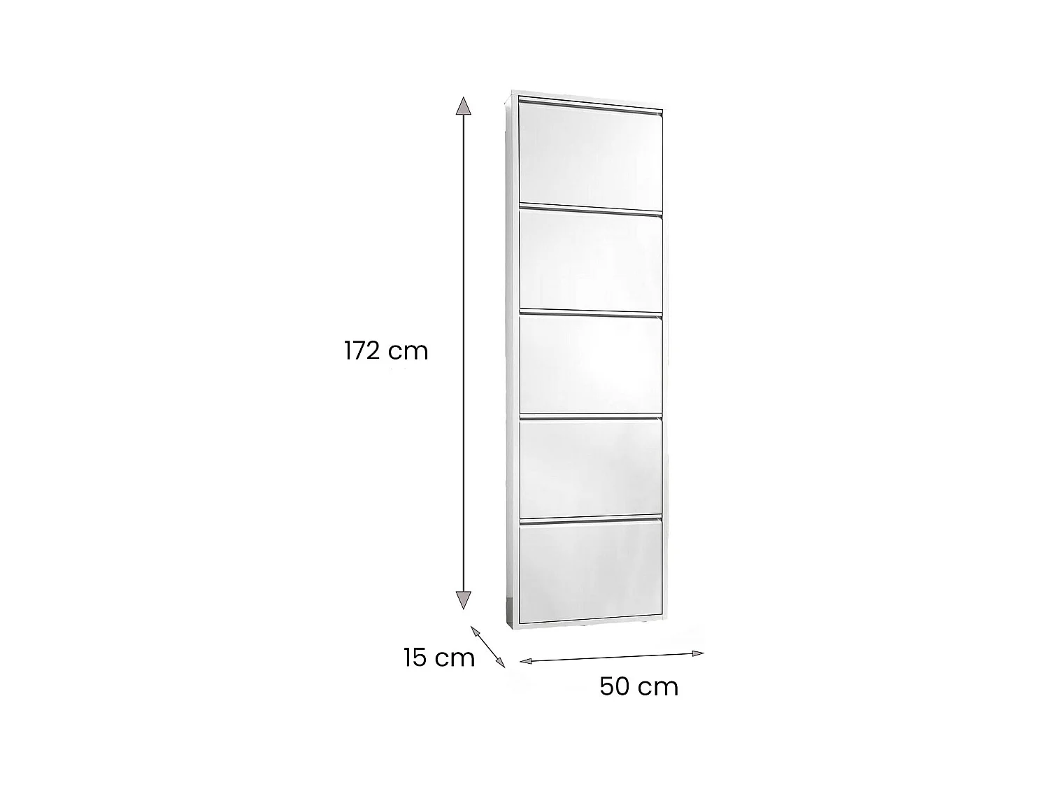 Dmora - Scarpiera Afrend, 50x15h172 cm, Bianco