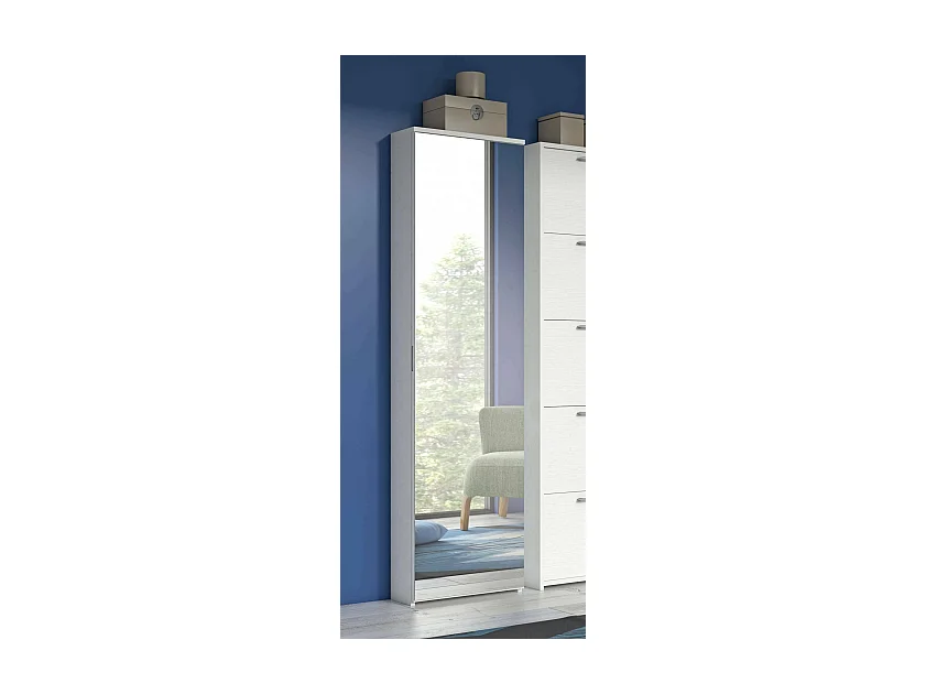 Dmora - Scarpiera Amonature, 50x18h178 cm, Bianco