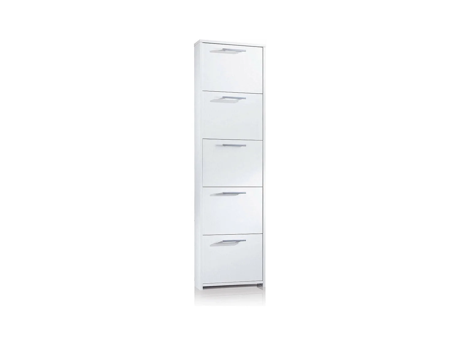 Étagère à chaussures Dbusi, Meuble d'entrée polyvalent avec 5 portes, Armoire à chaussures moderne avec étagères, 100% Made in Italy, 50x18h178 cm, Blanc