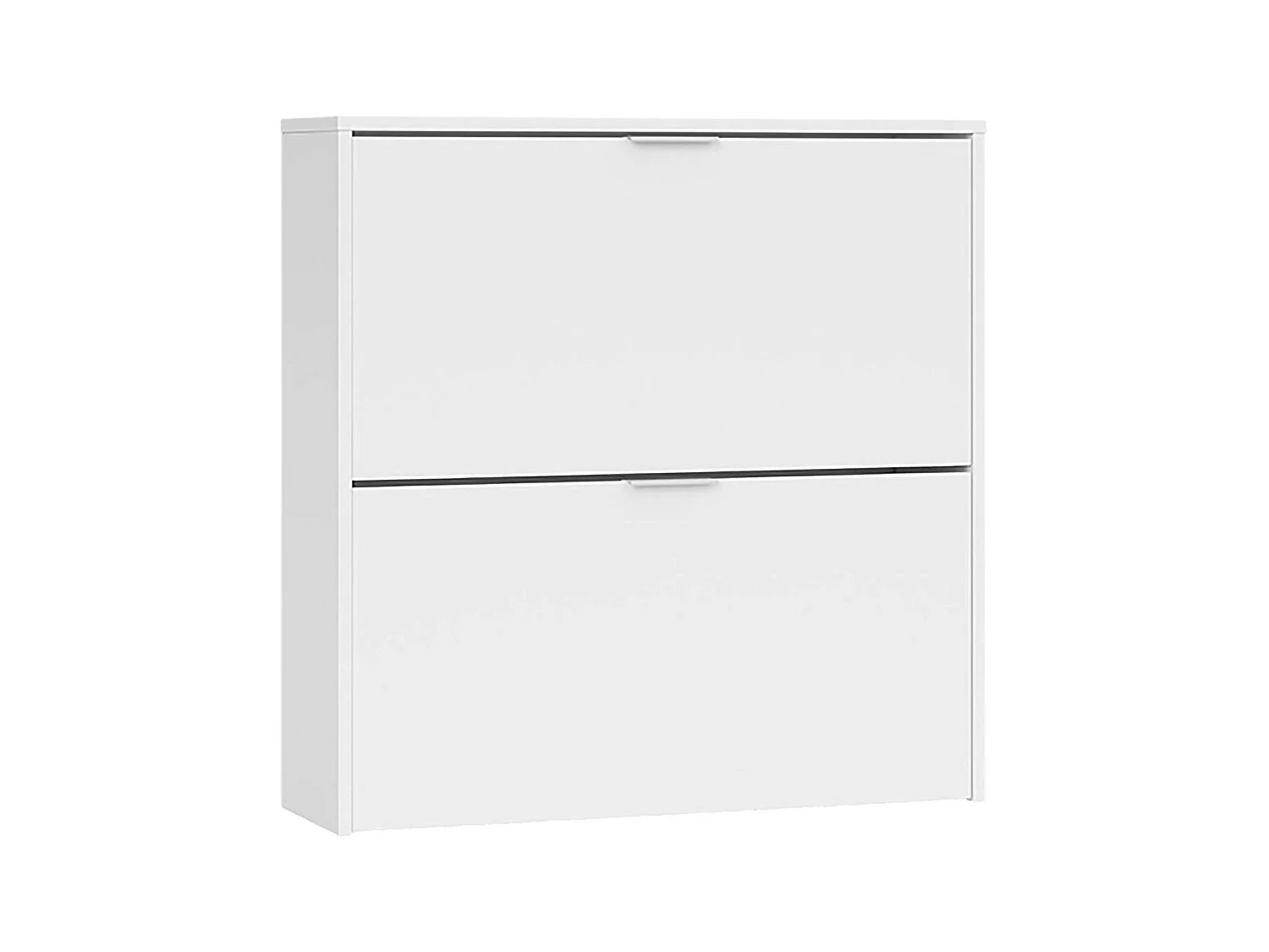 Étagère à chaussures Dighina, Armoire à chaussures avec 2 portes pliantes, Étagère à chaussures d'entrée basse, Armoire basse, 75x22h76 cm, Blanc