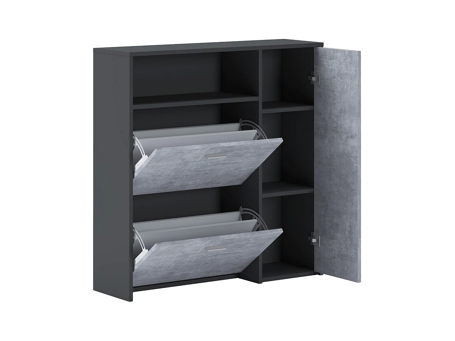 Dmora - Mobile da ingresso Dafenagya, 92x27h94 cm, Antracite e Cemento