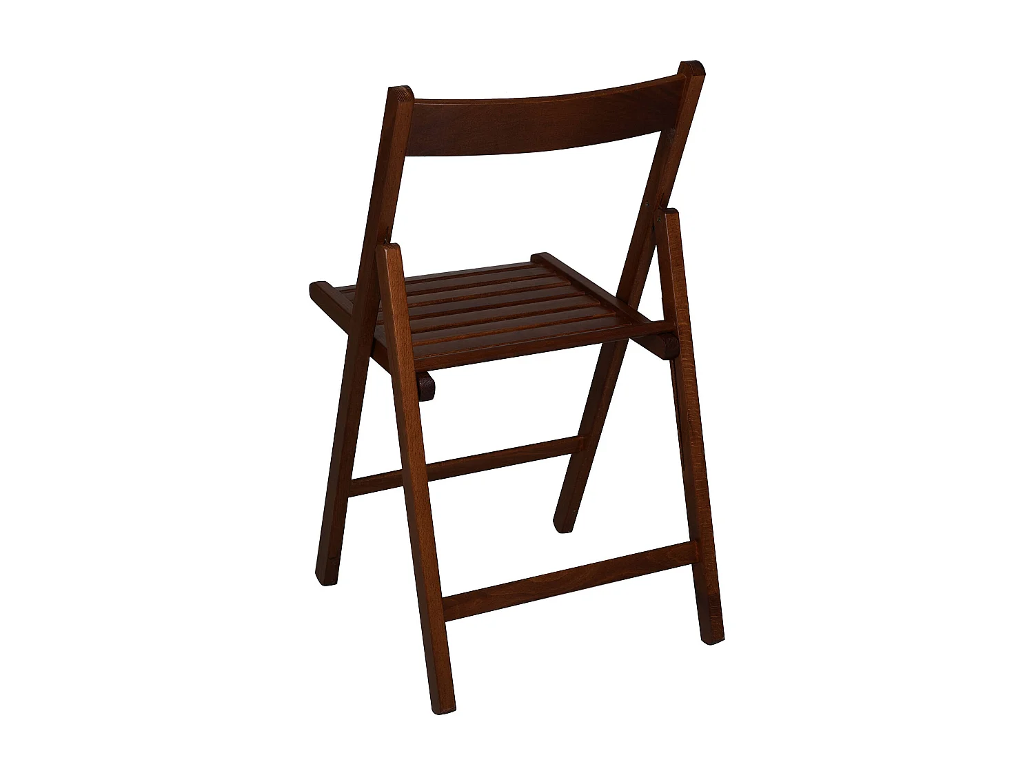 Silla plegable, en madera de haya color nogal, Medidas 42,5 x 79 x 47,5 cm