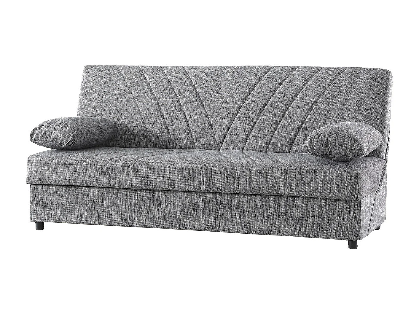 Divano Letto 3 Posti Apicella, Contenitore, 81x181 cm Nero