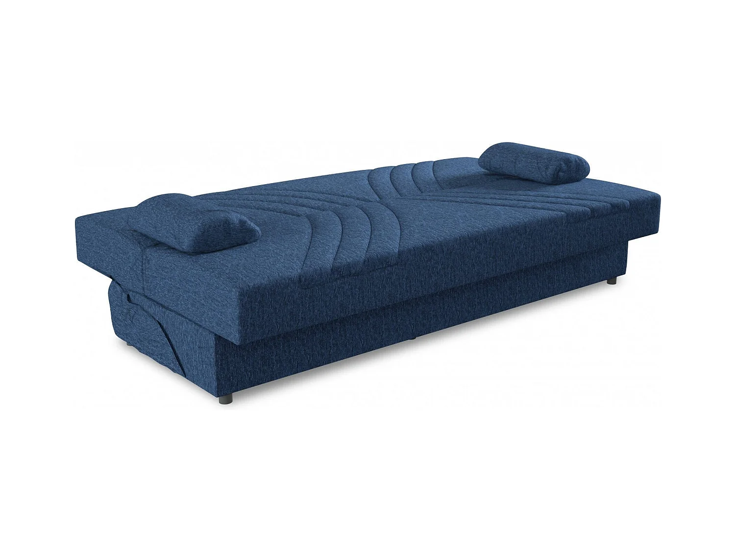 Schlafsofa Dmalama, 3-Sitzer-Container-Schlafsofa mit 2 Kissen inklusive, Wohnzimmersofa aus gepolstertem Stoff mit Klick-Klack-Ã–ffnung, 181x81h88 cm, blau