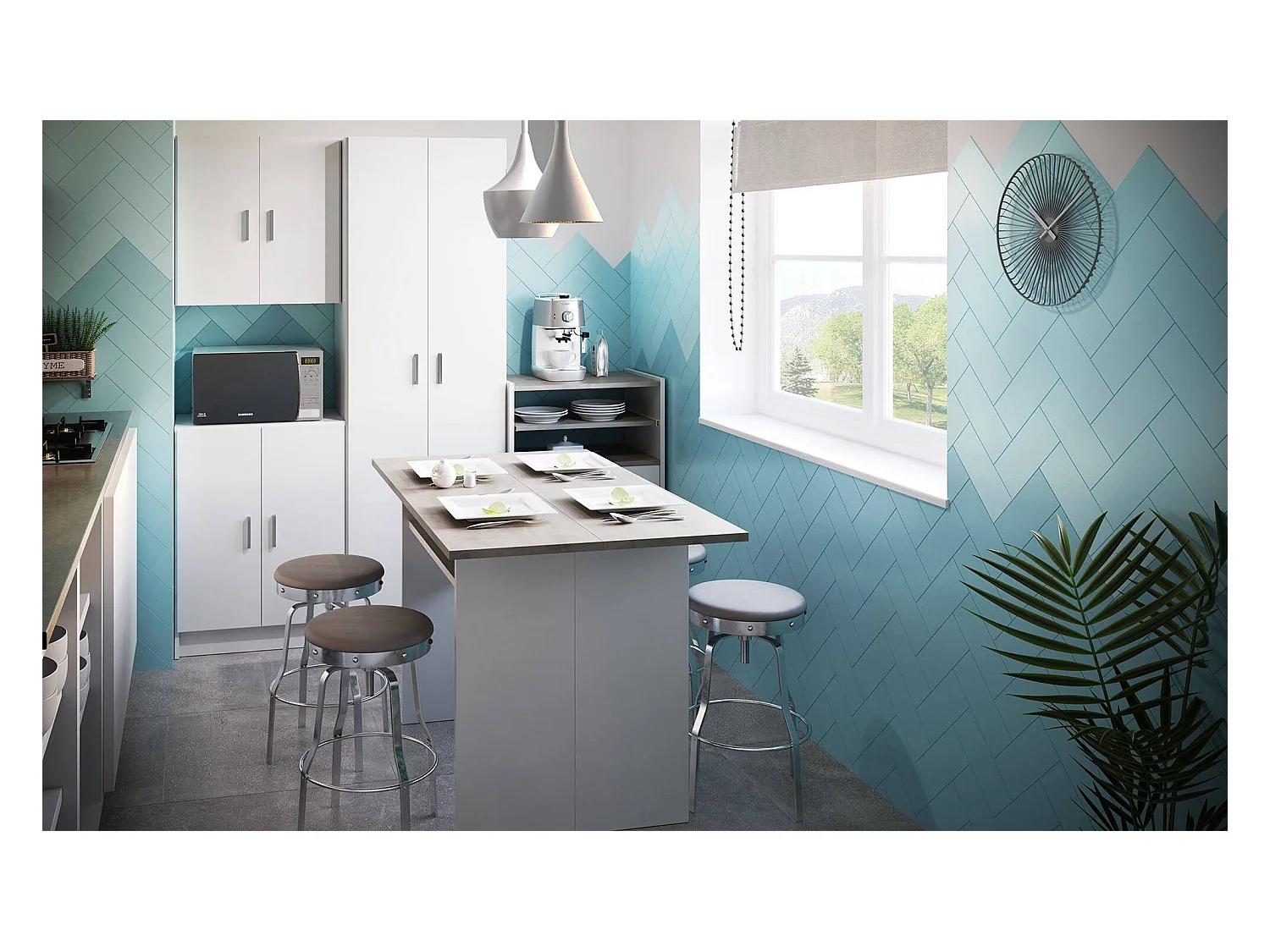 Rollwagen Dmatte, Hilfsmöbel für Küche mit Rädern, Mehrzweckschrank mit 2 Türen und 1 Einlegeboden, 59x40h92 cm, WeiÃŸ