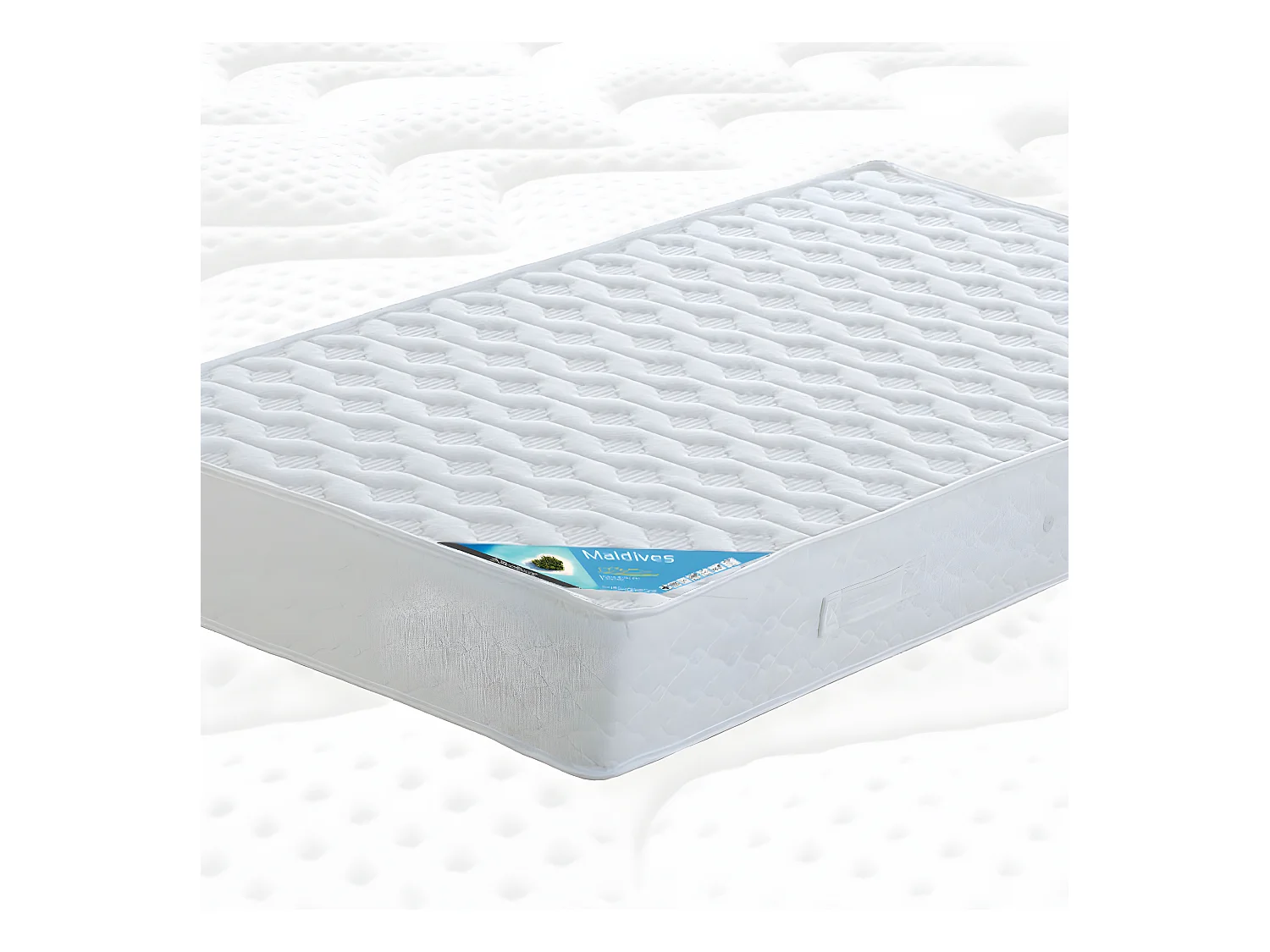 MALDIVES - Pack Matelas 160x200 + Sommier Tapissier Démontable 2x20 Lattes Anthracites + Pieds Argent 15cm