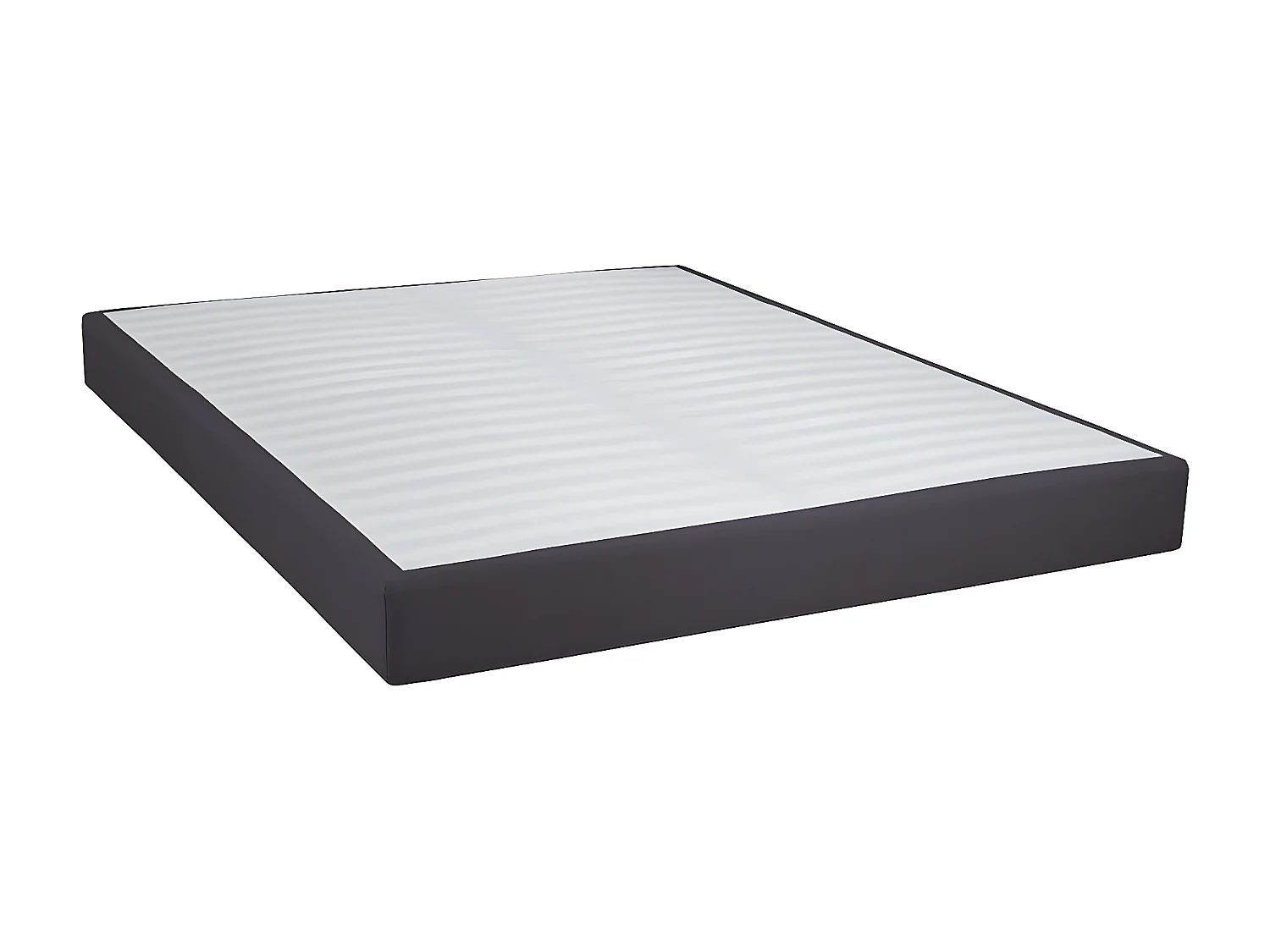 MALDIVES - Pack Matelas 160x200 + Sommier Tapissier Démontable 2x20 Lattes Anthracites + Pieds Argent 15cm
