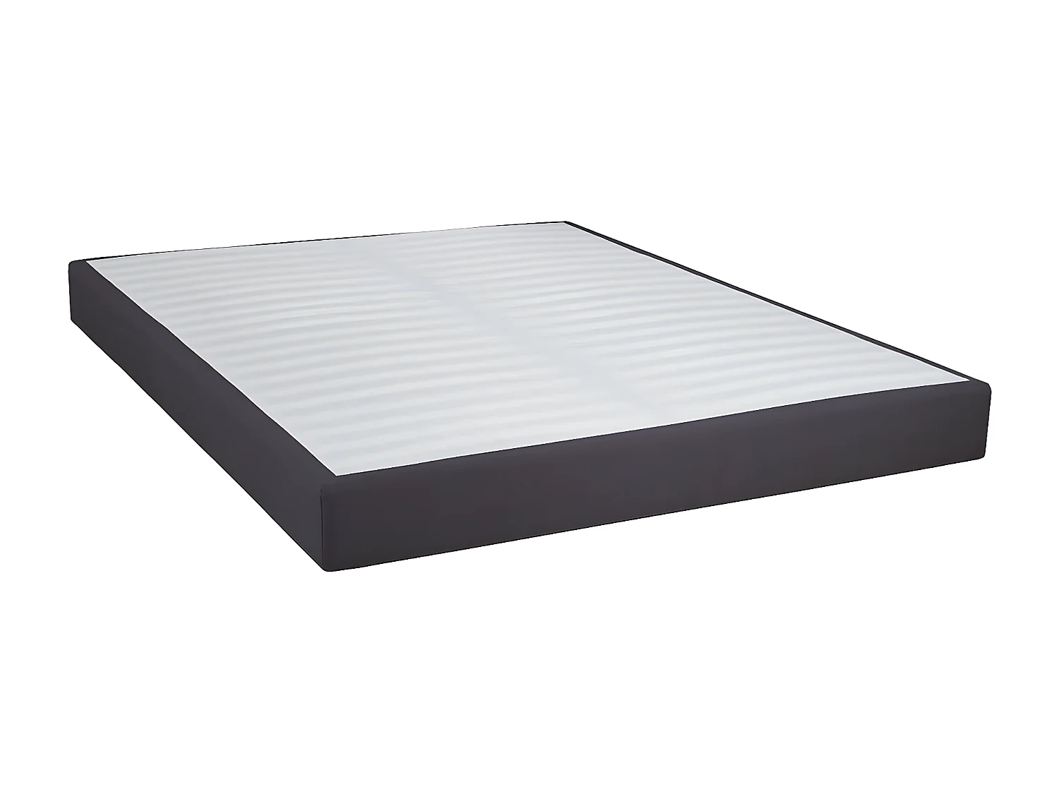 BERMUDES - Pack Matelas 140x190 + Sommier Tapissier Démontable 2x20 Lattes Anthracites + Pieds Blancs 15cm