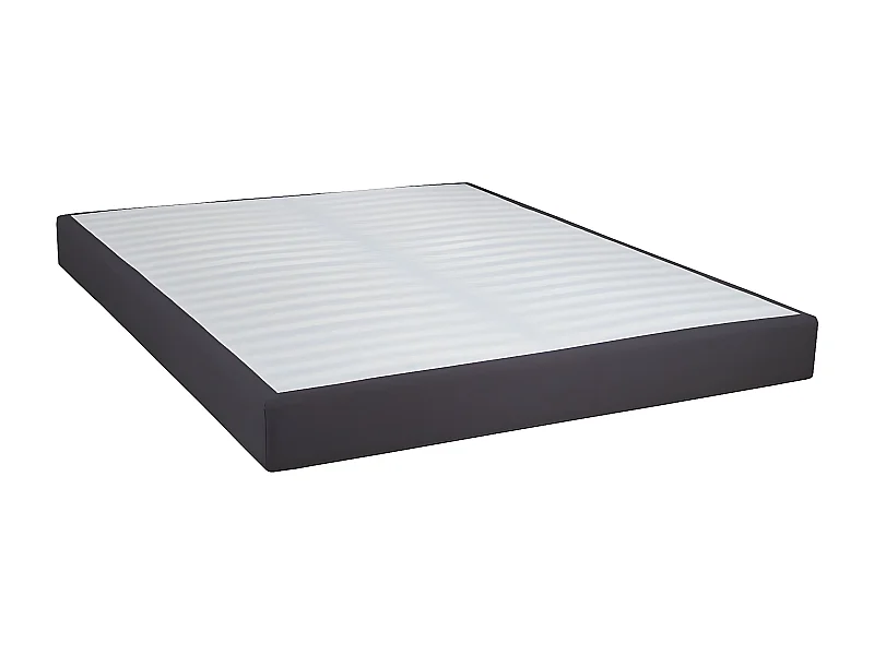 MALDIVES - Pack Matelas 140x190 + Sommier Tapissier Démontable 2x20 Lattes Anthracites + Pieds Blancs 15cm