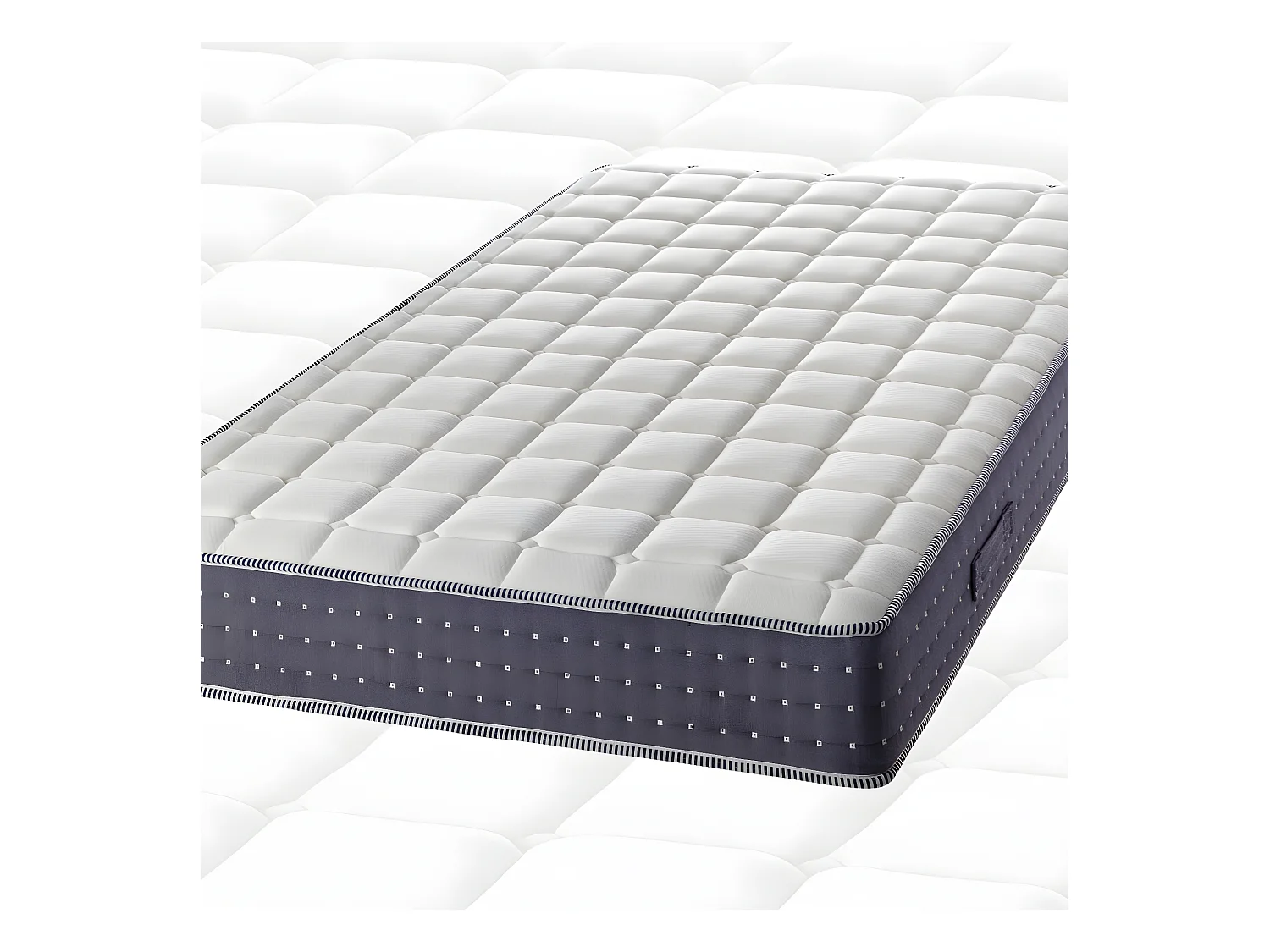 SILHOUETTE - Pack Matelas 160x200 + Sommier Tapissier Démontable 2x20 Lattes Lin + Pieds Bois 15cm