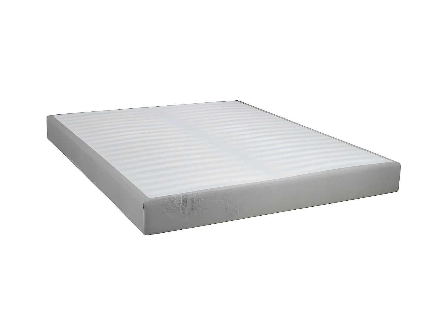 JAVA - Pack Matelas 160x200 + Sommier Tapissier Démontable 2x20 Lattes Lin + Pieds Argent 15cm