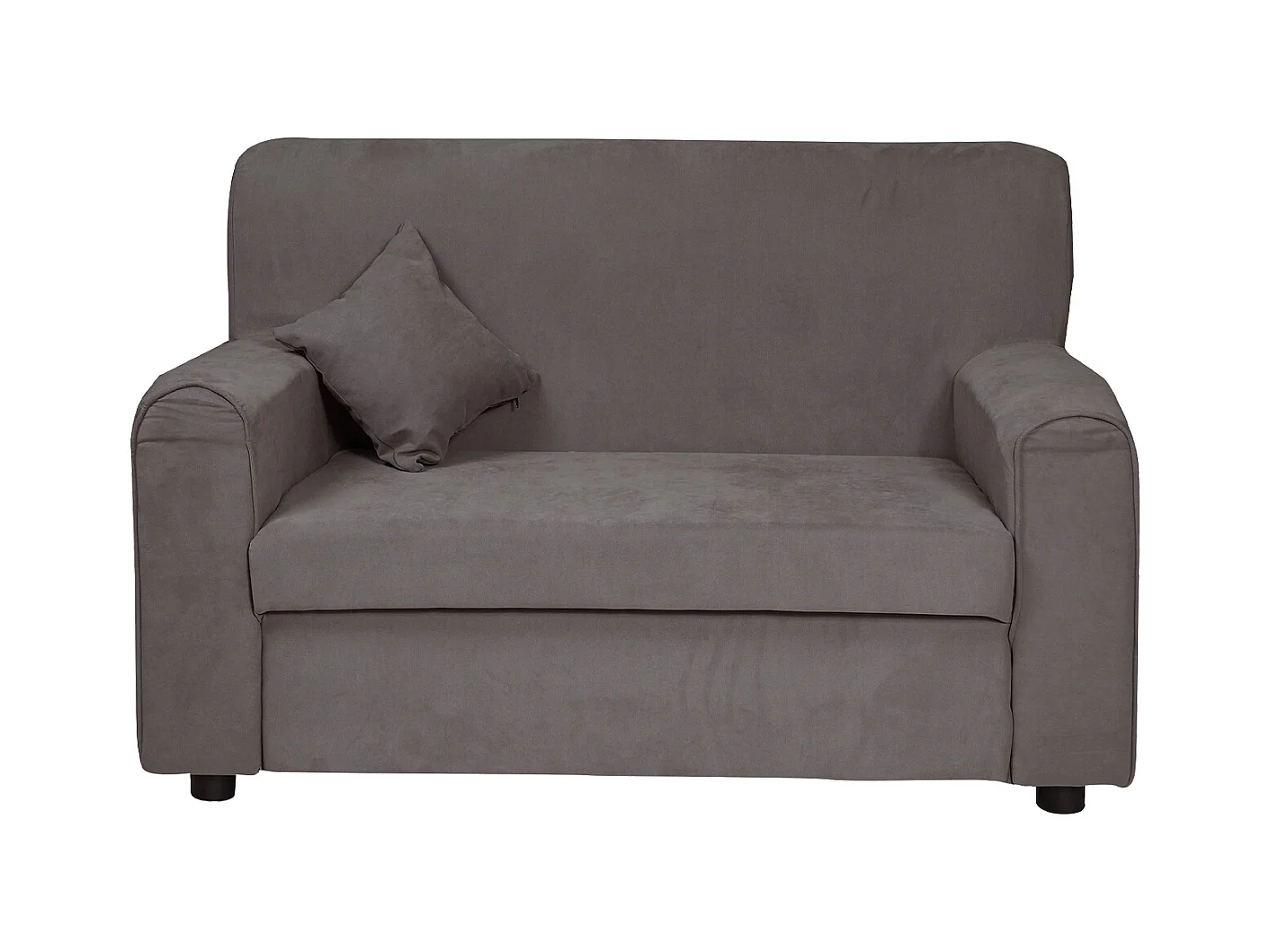 Modernes 2-Sitzer Stoffsofa, Made in Italy, Sofa für kleine Wohnungen, mit Kissen, 125x73xh85 cm, Farbe Grau