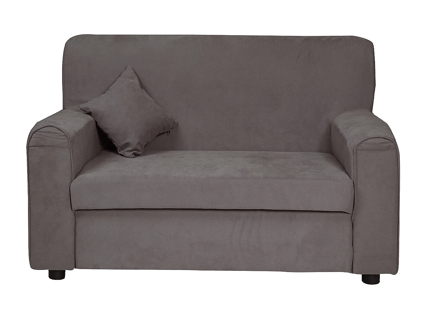 Vaste bank 0, Moderne 2-zits woonkamerbank in stof, inclusief armleuningen en 2 kussens, Made in Italy, 125x73h85 cm, Grijs