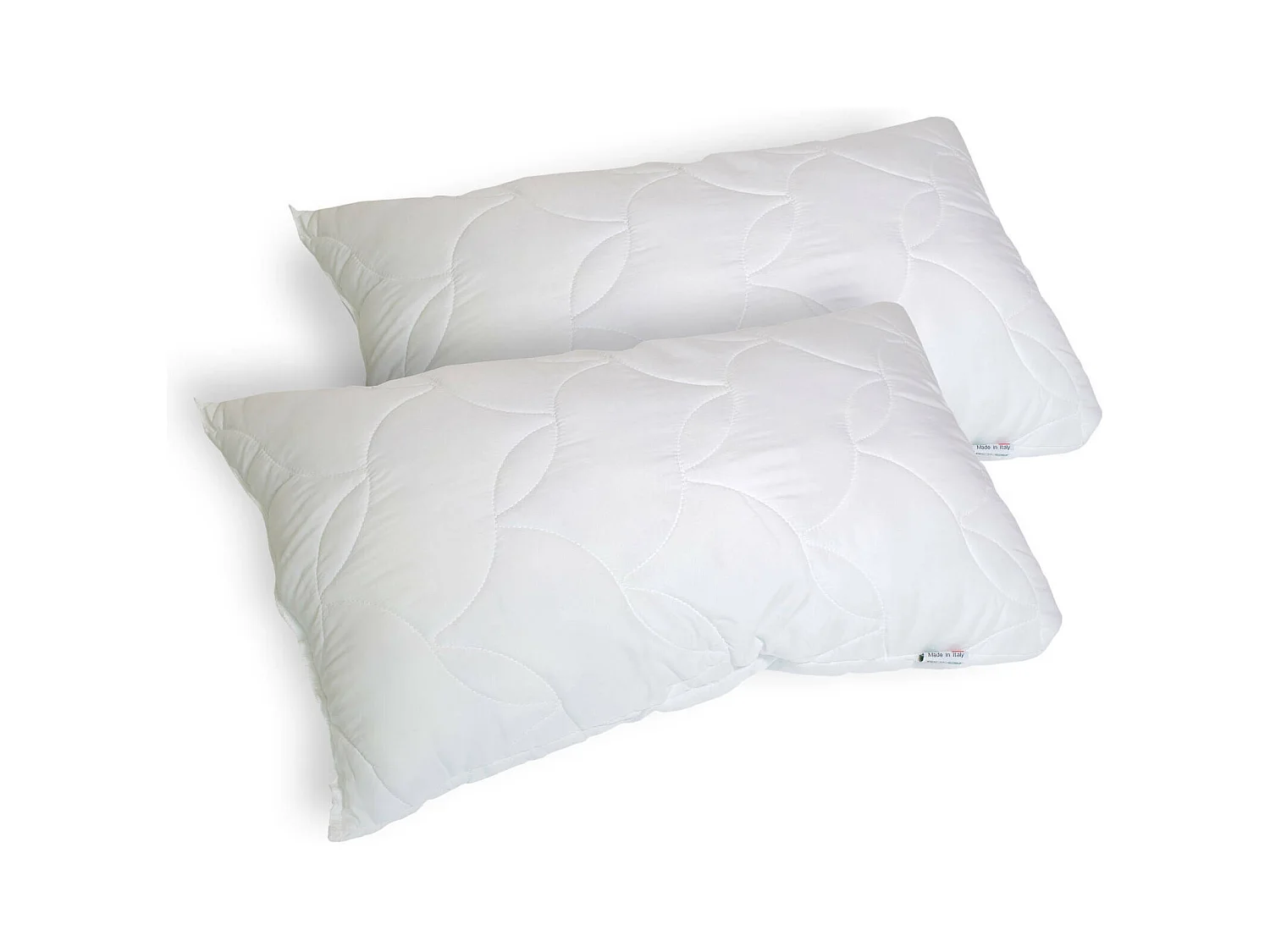 Talamo Italia par de almohadas para cama, 100% Made in Italy, Almohadas en grapa viscoelástica, hipoalergénico y transpirable, 73x44xh14 cm