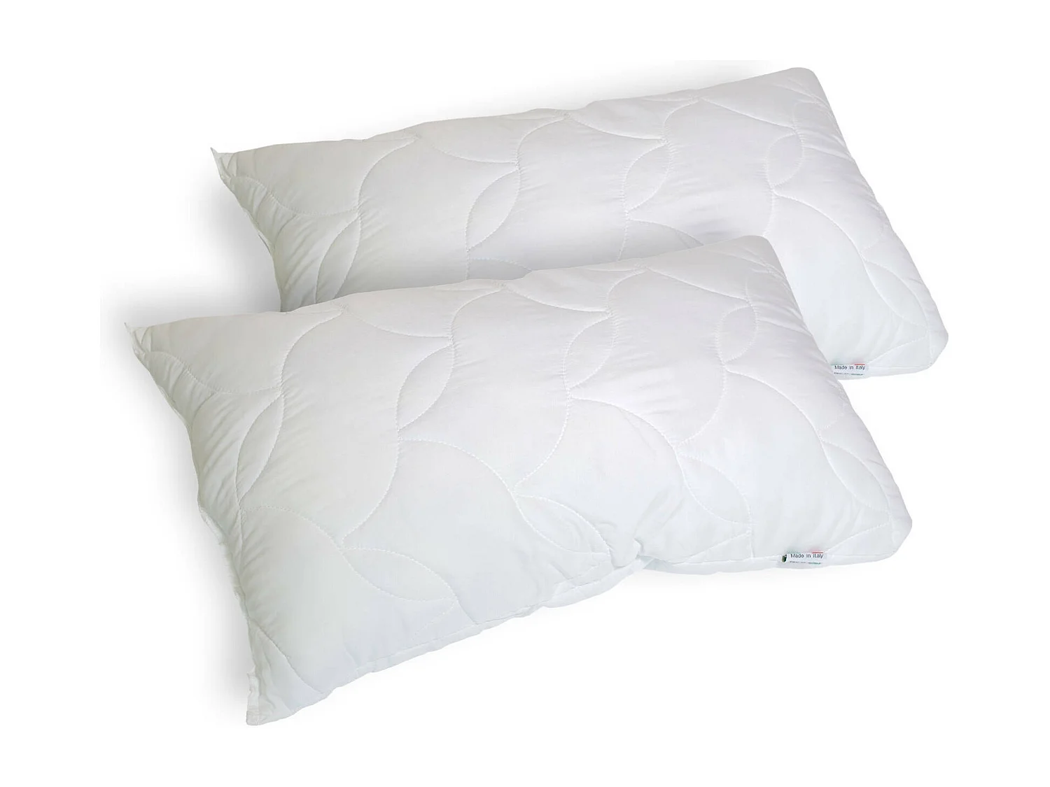 Talamo Italia paire d'oreillers pour lit, 100% Made in Italy, Oreillers en mousse à mémoire de forme, Hypoallergénique et Respirant, 73x44xh14 cm