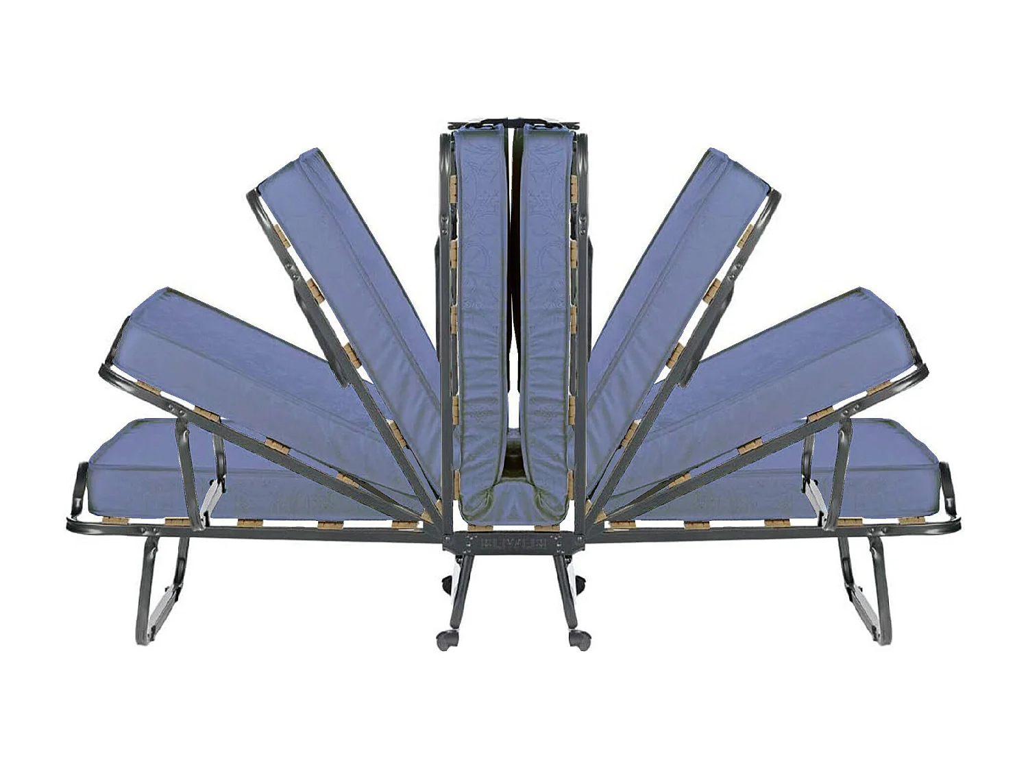 Opklapbed 0, Inclusief campingbedje met lattenbodem en matras, Bed met wielen, Cm 190x80h30, Cm 190x80h30