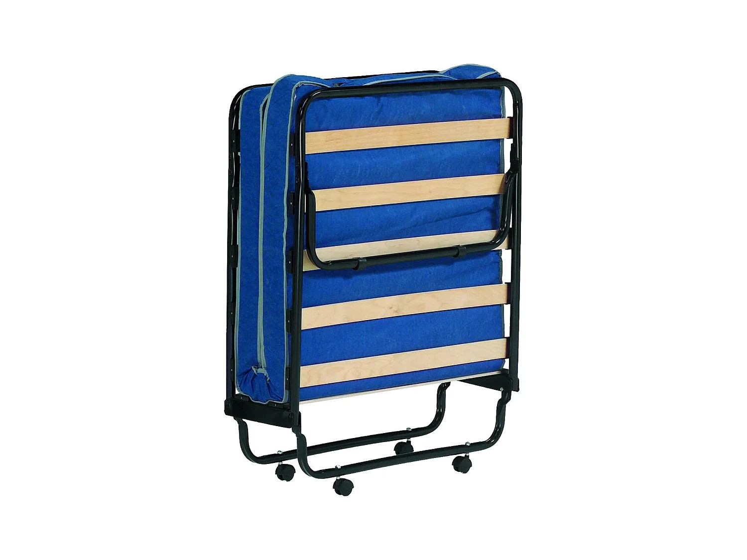 Lit pliant Daaronso, Lit de camp à 12 lattes, Matelas inclus, Lit bébé peu encombrant, 100% Made in Italy, 80x190h37 cm, Housse de protection sur demande