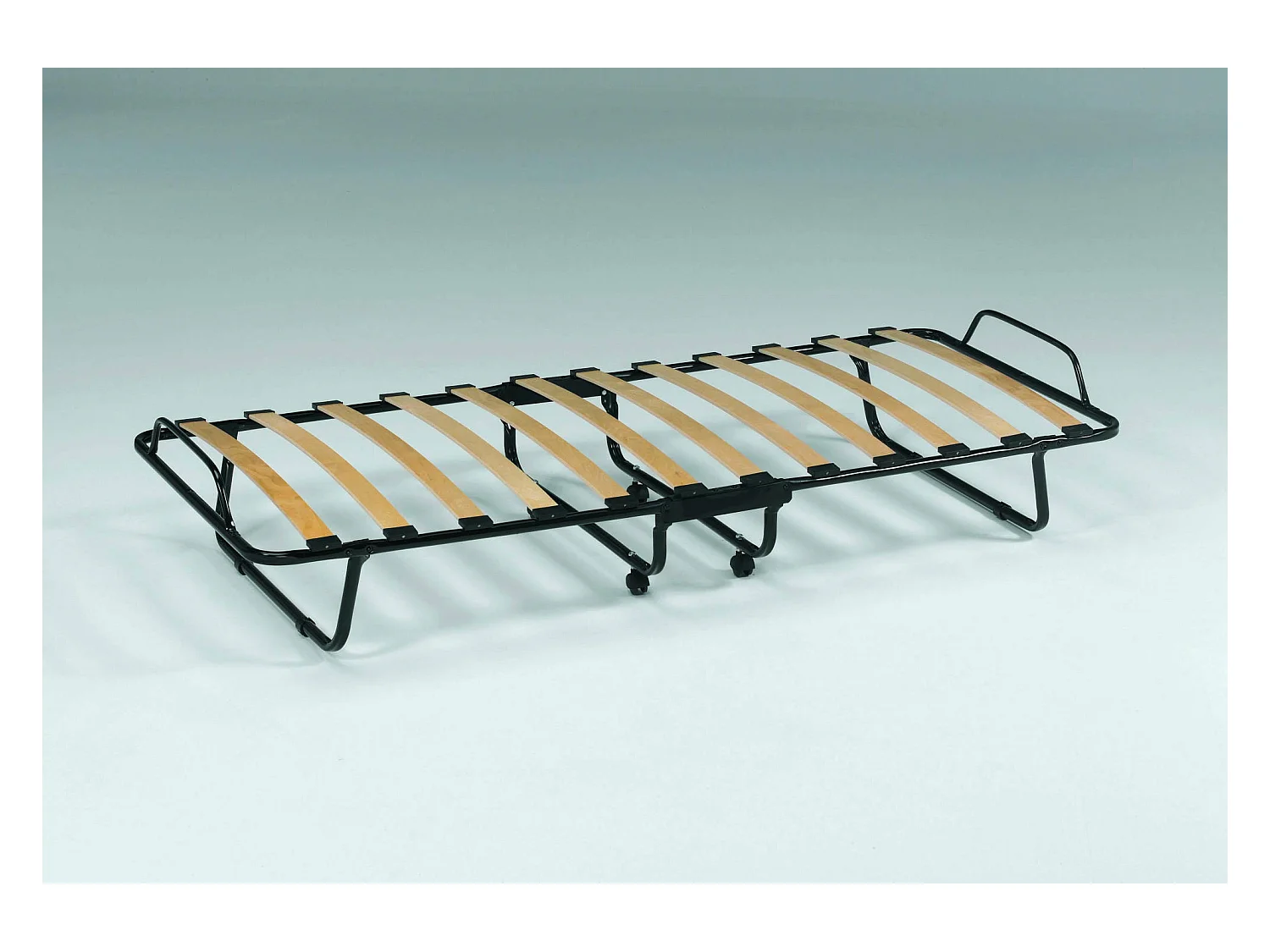 Lit pliant Daaronso, Lit de camp à 12 lattes, Matelas inclus, Lit bébé peu encombrant, 100% Made in Italy, 80x190h37 cm, Housse de protection sur demande