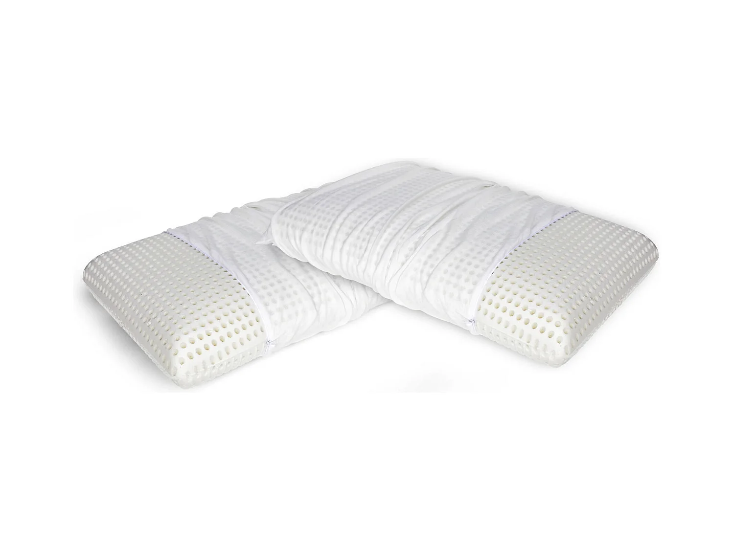 Talamo Italia - Set di 2 guanciali Basilico, 70x40 h16 cm, Bianco