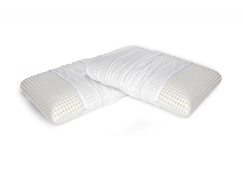 Talamo Italia Set van 2 bedkussens, 100% Made in Italy, afneembaar "zeep" kussen in geperforeerd Memory Foam, hypoallergeen en ademend, 70x40xh16 cm