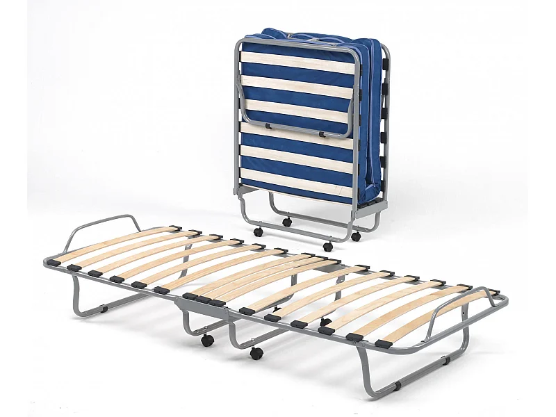 Cama plegableDmagn, Cuna ortopédica plegable individual, 100% Made in Italy, con colchón Cm 80x190 incluido