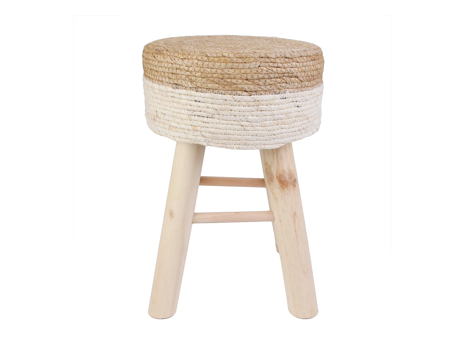 Tabouret Tresse Beige - Lot De 2 Beige, Marron