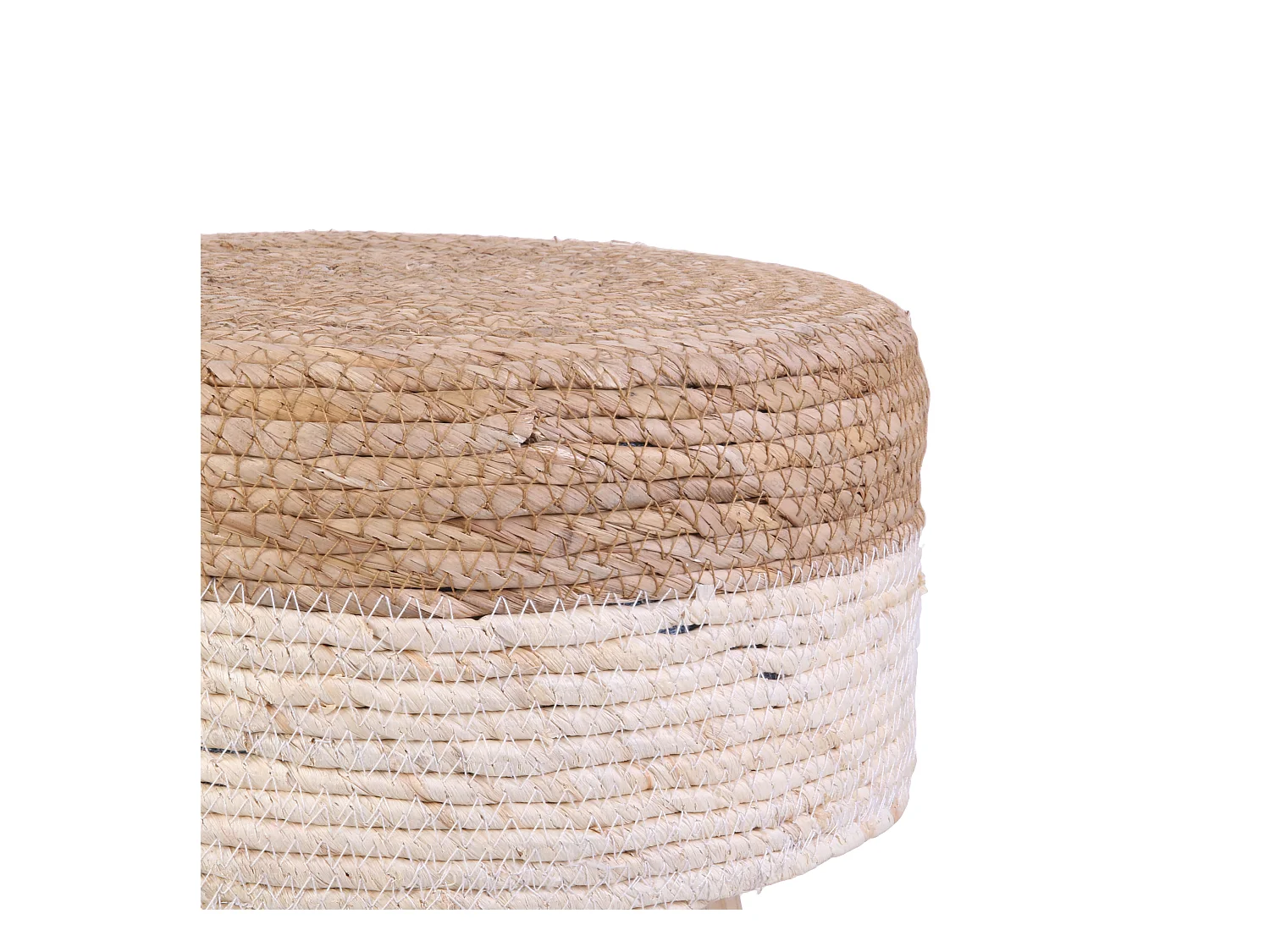 Tabouret Tresse Beige - Lot De 2 Beige, Marron