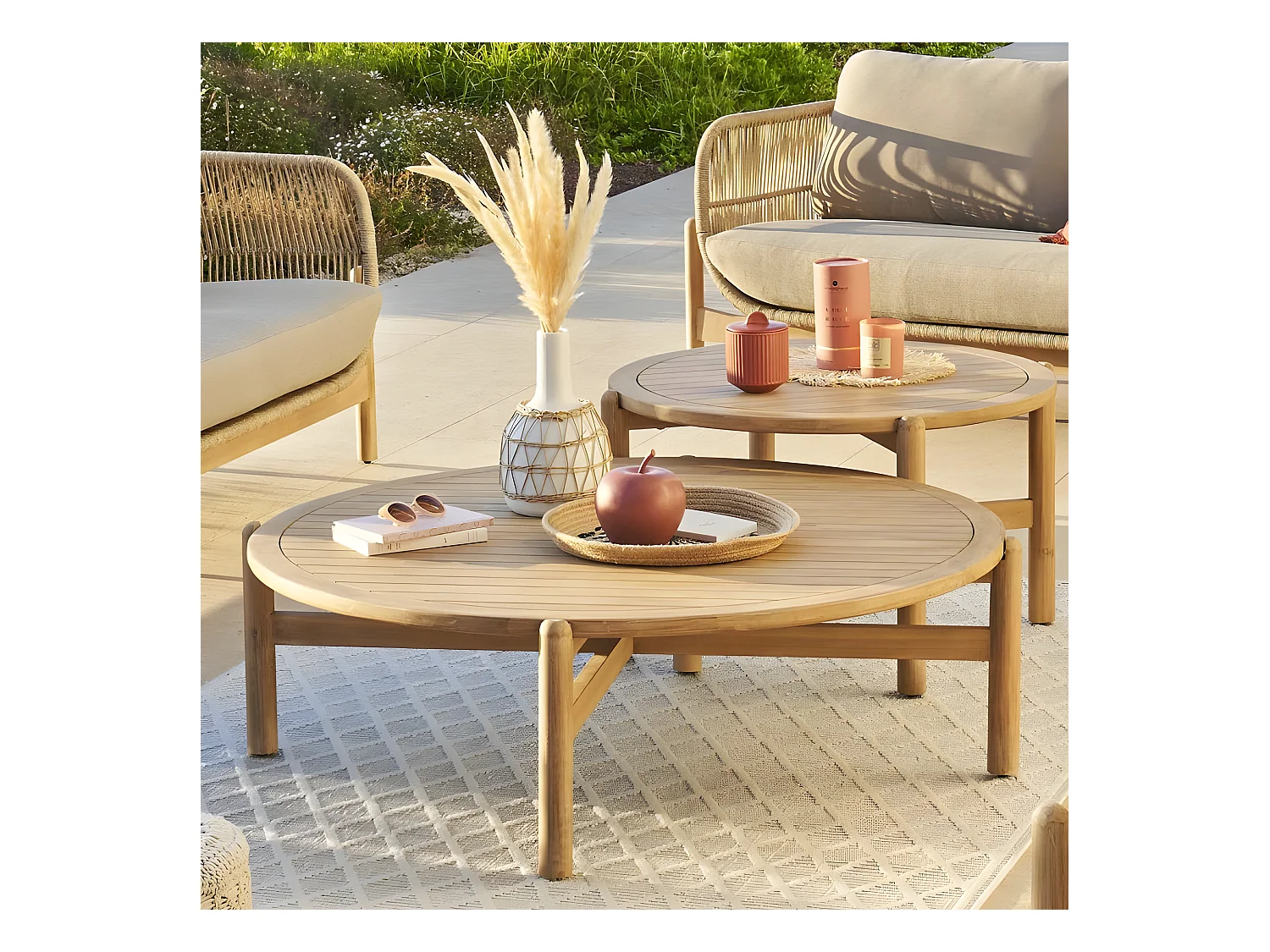 Table basse ronde D120 acacia Deona Hespéride