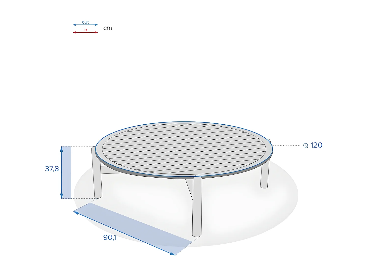 Table basse ronde D120 acacia Deona Hespéride