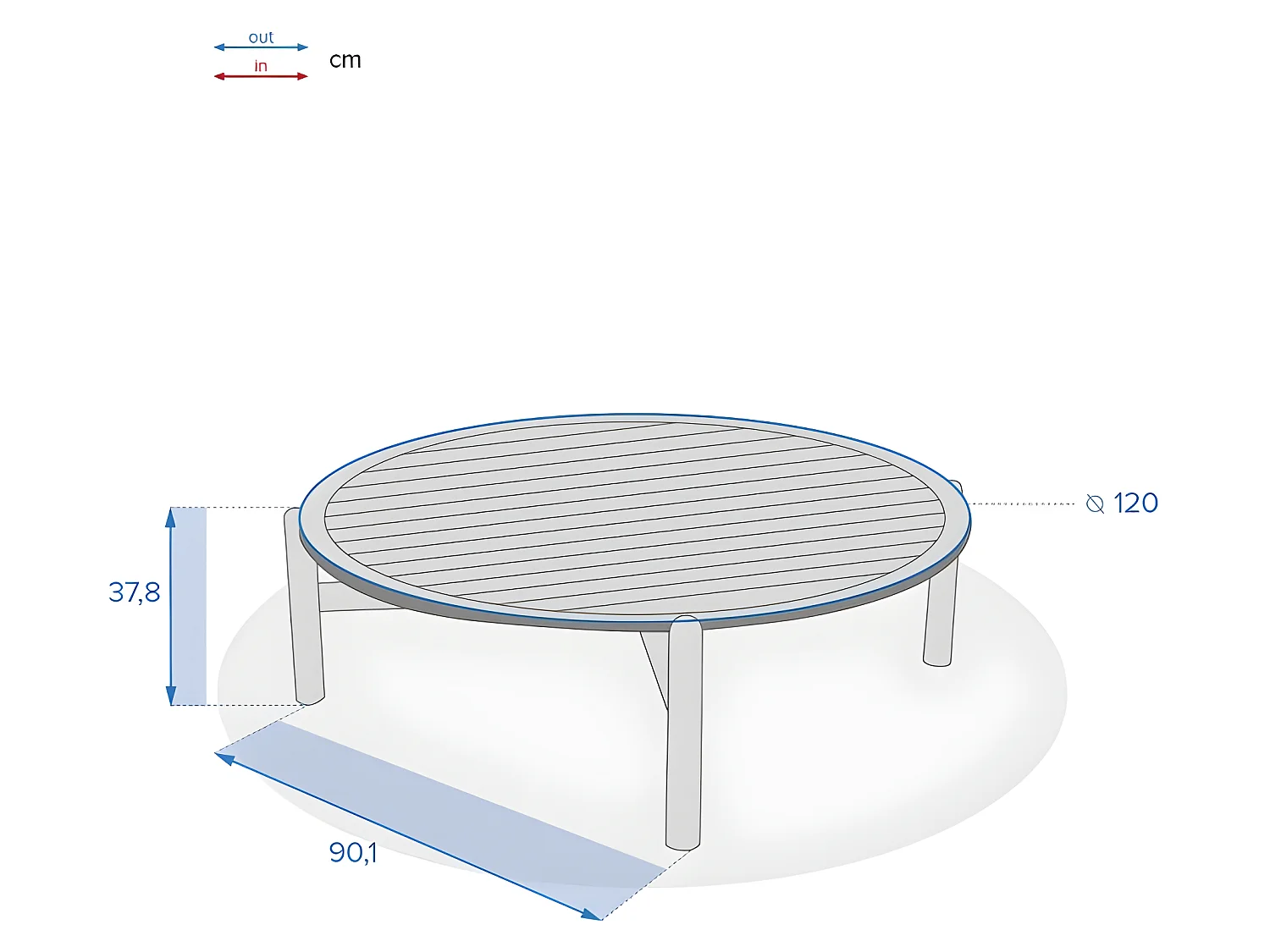 Table basse ronde D120 acacia Deona Hespéride