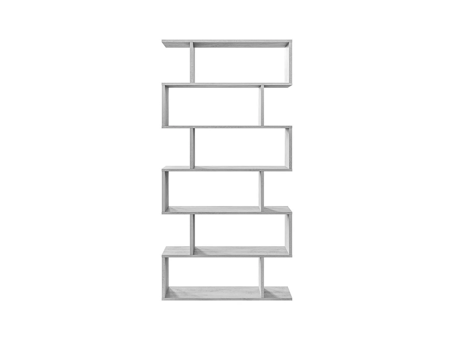 Bibliothèque Dfomme, Bibliothèque haute double face, Etagère de séparation avec 5 étagères, Etagère de bureau moderne, 80x24h192 cm, Gris béton