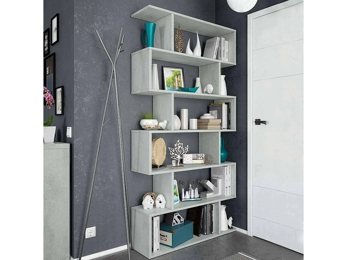 Dmora - Libreria Ataman, 80x24h192 cm, Grigio cemento