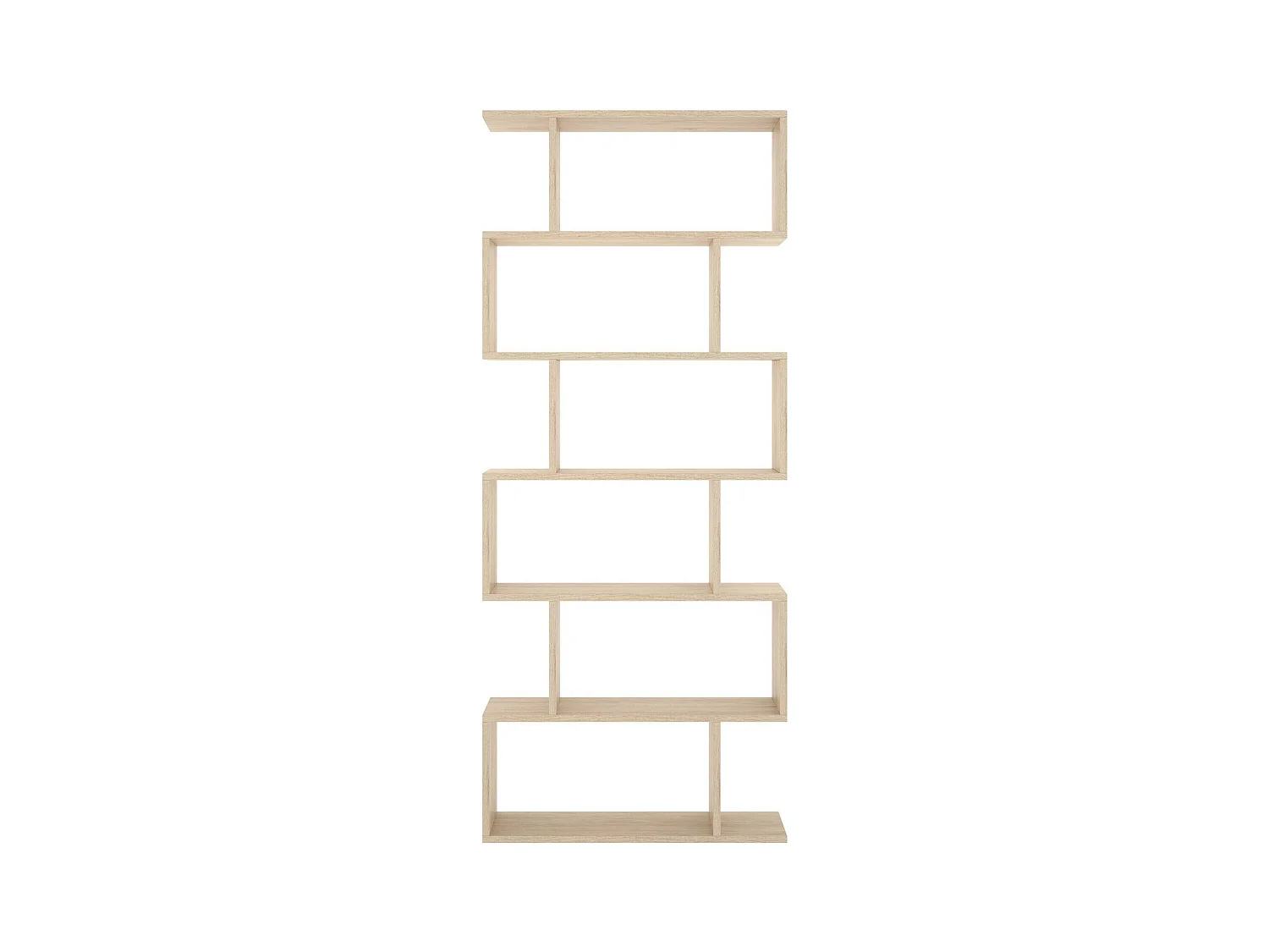 Buchhandlung Dfomme, Hohes doppelseitiges Bücherregal, Trennregal mit 5 Fachböden, Modernes Büroregal, 80x24h192 cm, Eiche