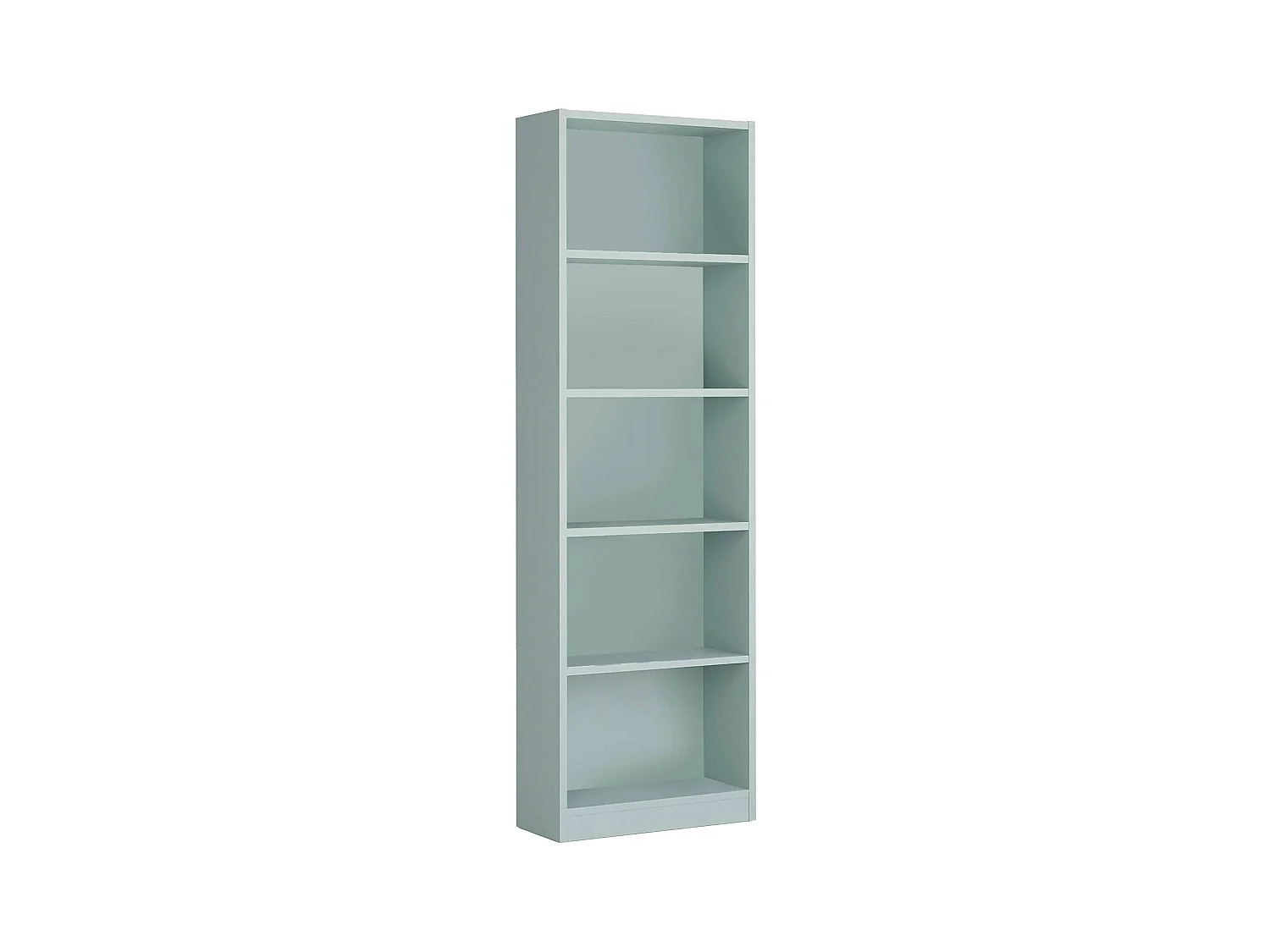 Bibliothèque Dmacagg, Bibliothèque haute avec 5 étagères, Etagère de bureau ou de chambre, Etagère moderne avec compartiments, 52x25h80 cm, Vert Aqua