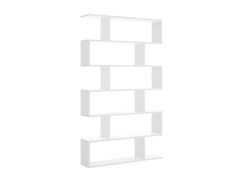 Buchhandlung Dfomme, Hohes doppelseitiges Bücherregal, Trennregal mit 5 Fachböden, Modernes Büroregal, 80x24h192 cm, Glänzend WeiÃŸ