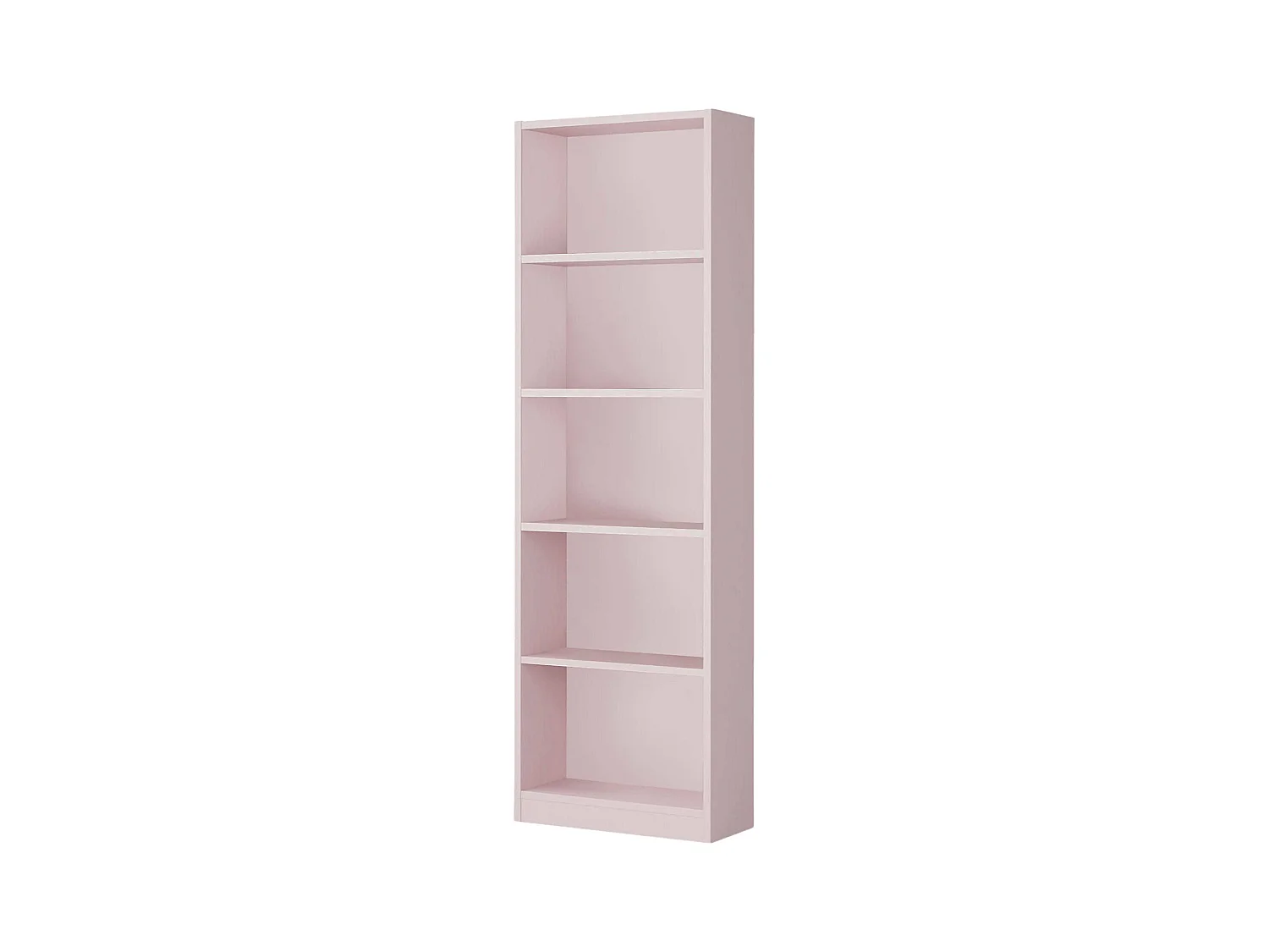 Bibliothèque Dmacagg, Bibliothèque haute avec 5 étagères, Etagère de bureau ou de chambre, Etagère moderne avec compartiments, 52x25h180 cm, Rose
