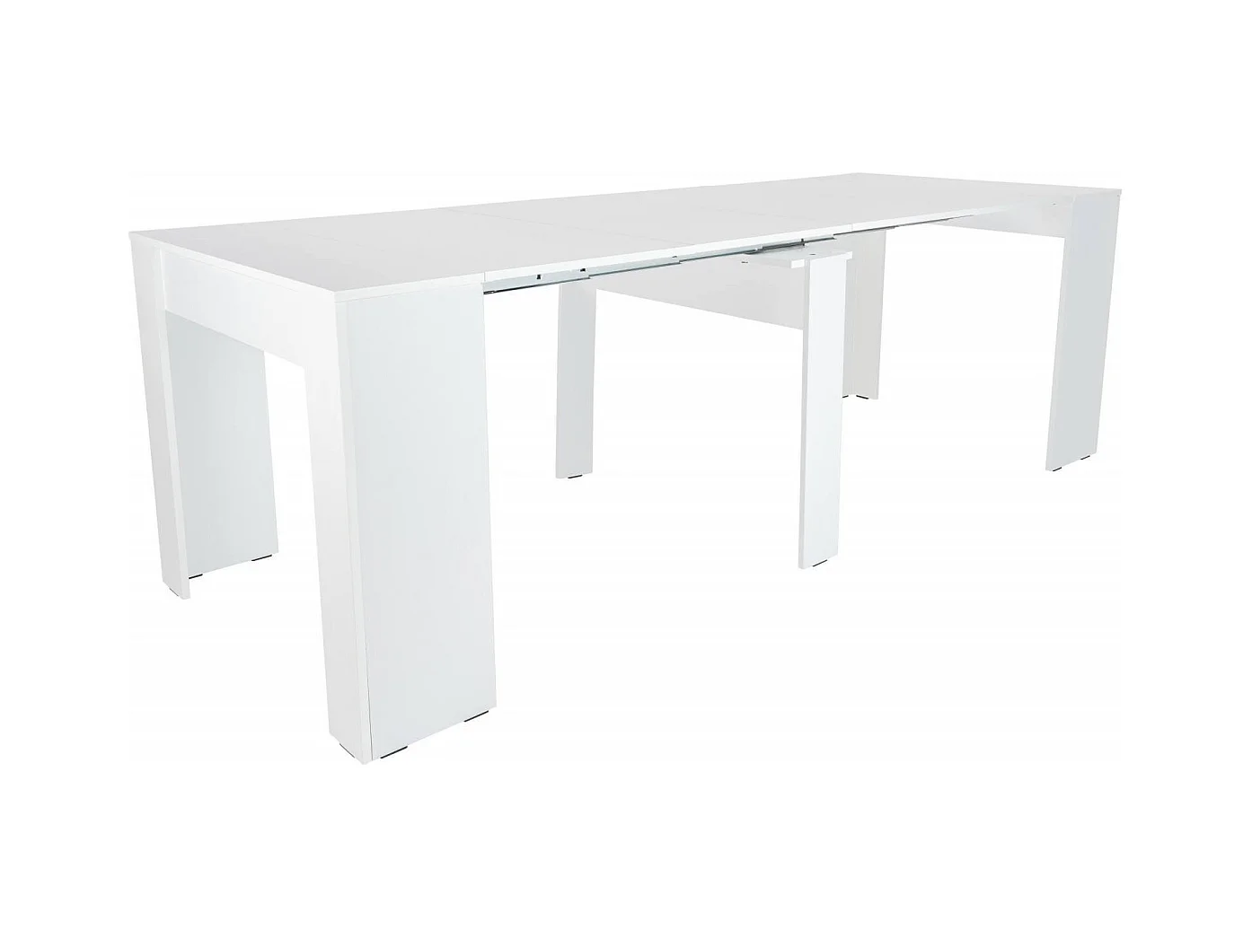 Table console à rallonge Dpanozz, Table avec rallonges, Console polyvalente, Table à manger extensible jusqu'à 10 places, 90/237x51h78 cm, Blanc